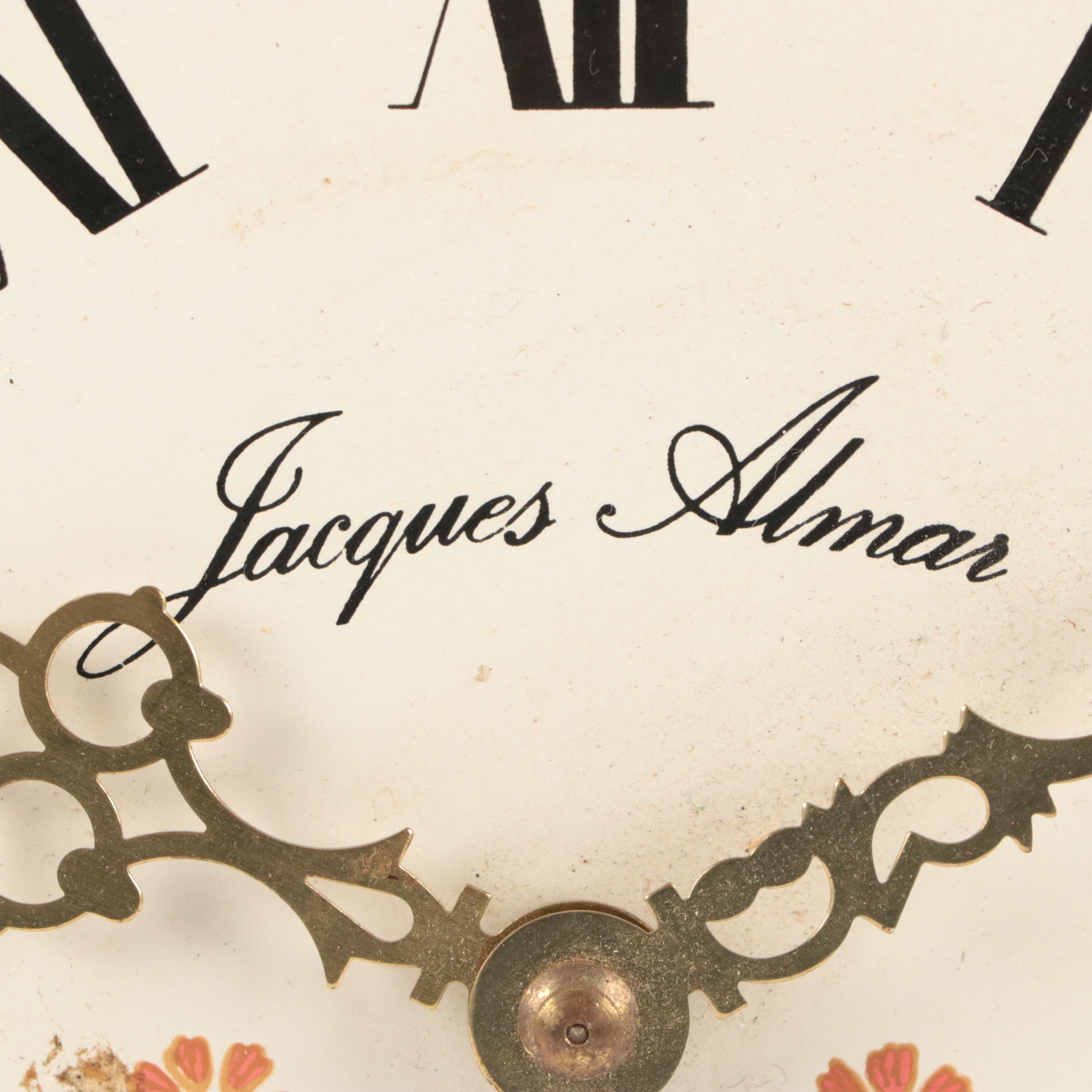 Jacques Almar Courting Couple Motif Metal Comtoise Clock