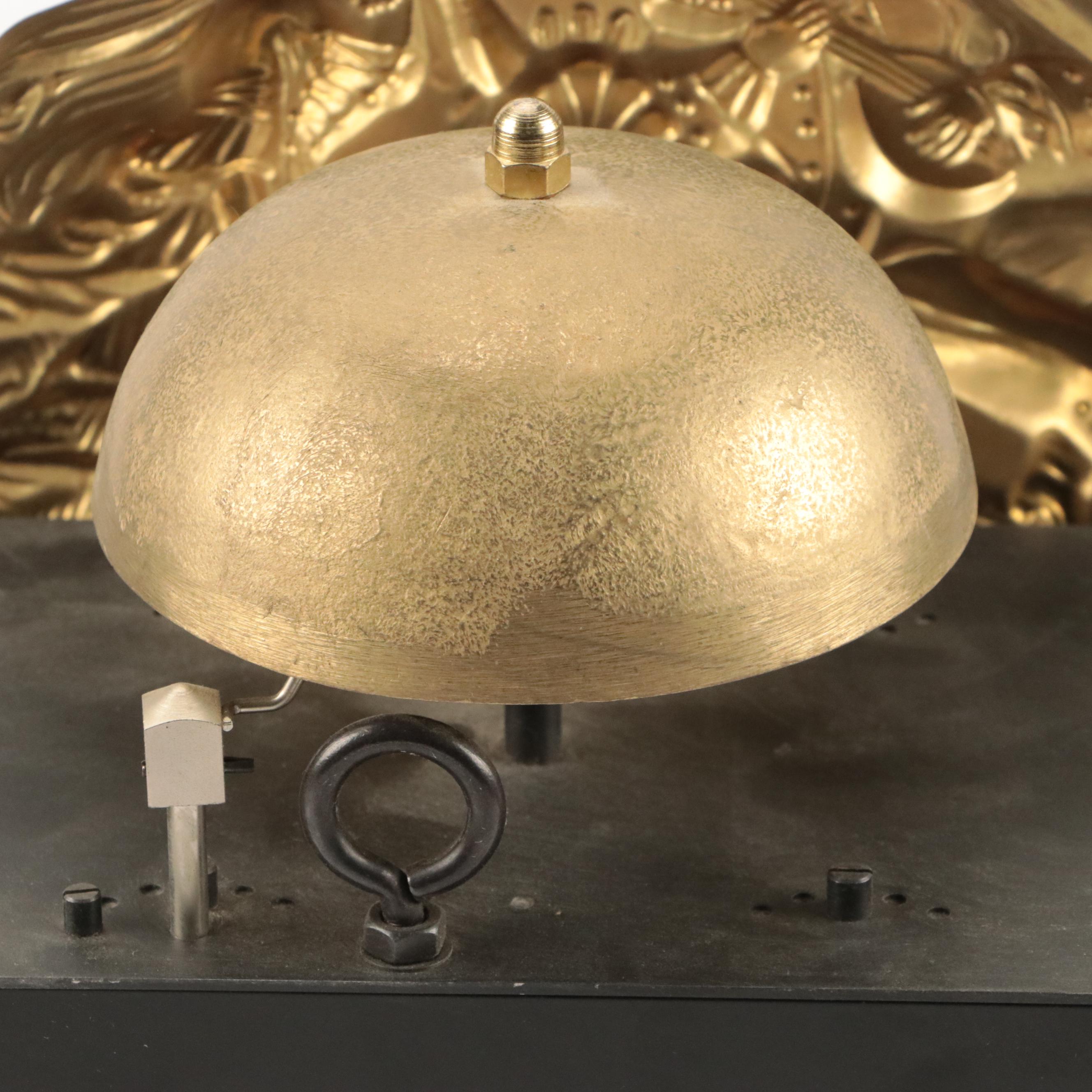 Jacques Almar Courting Couple Motif Metal Comtoise Clock