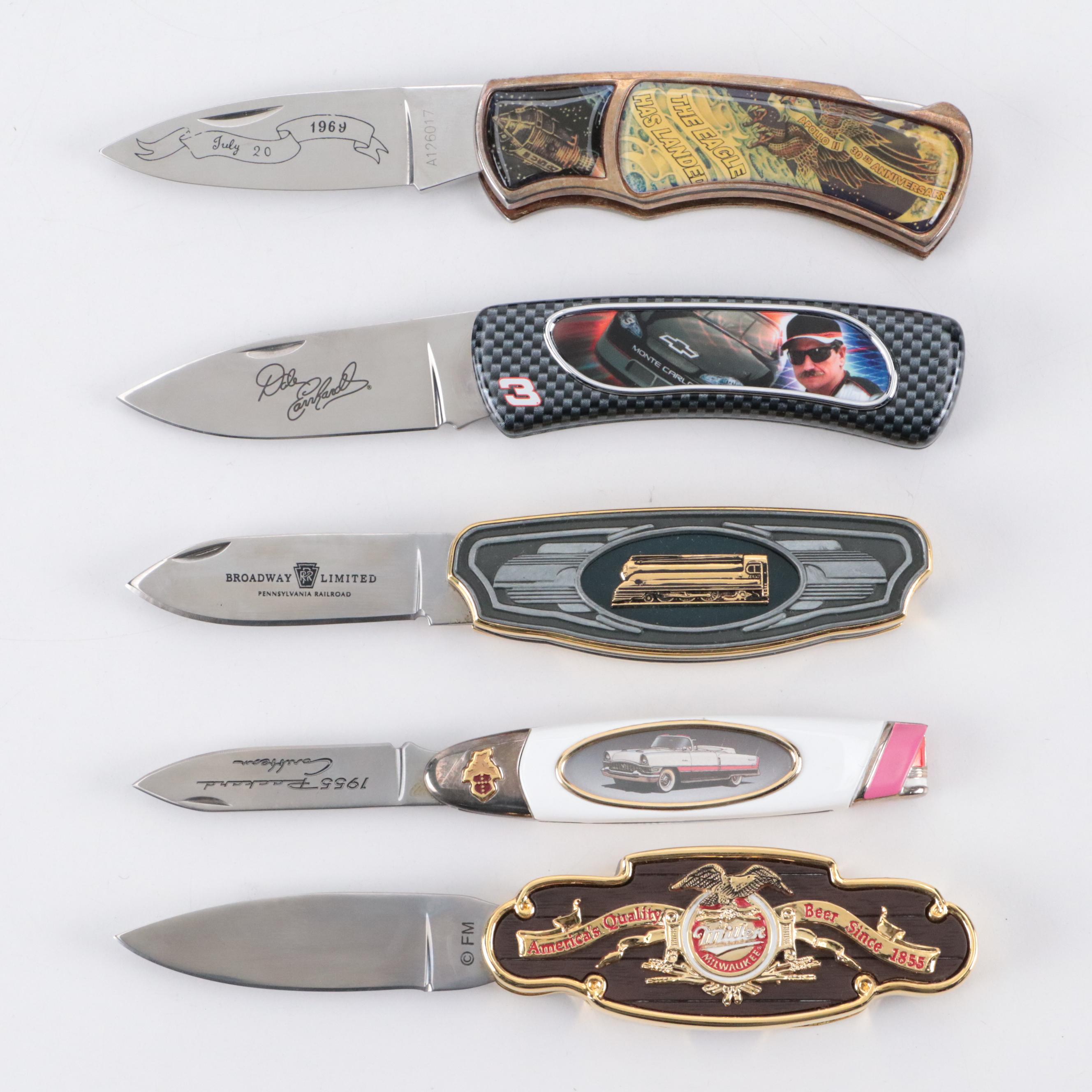 Franklin Mint Collectible Knives with NASCAR, Miller Brewing Examples and Others