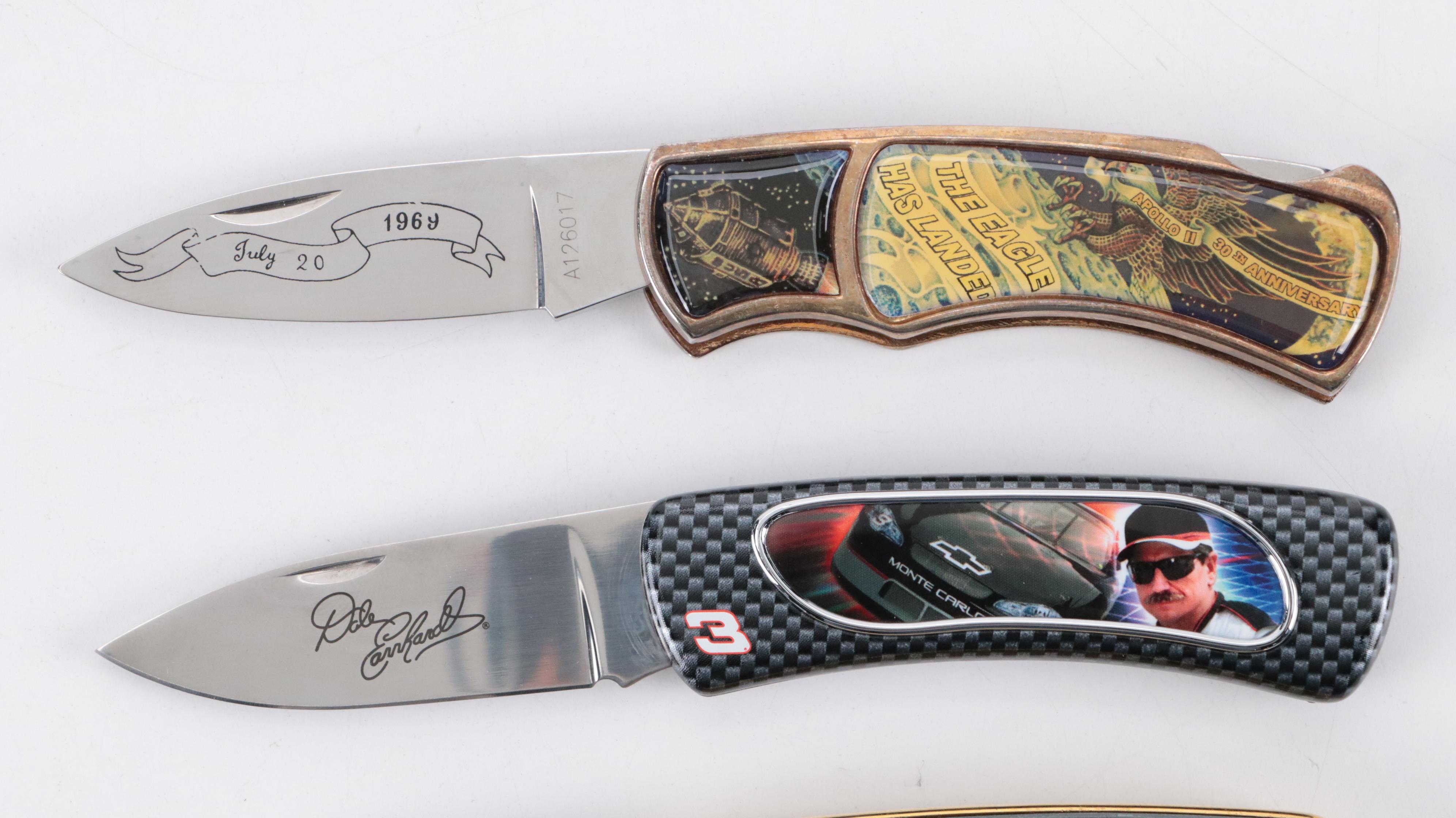 Franklin Mint Collectible Knives with NASCAR, Miller Brewing Examples and Others