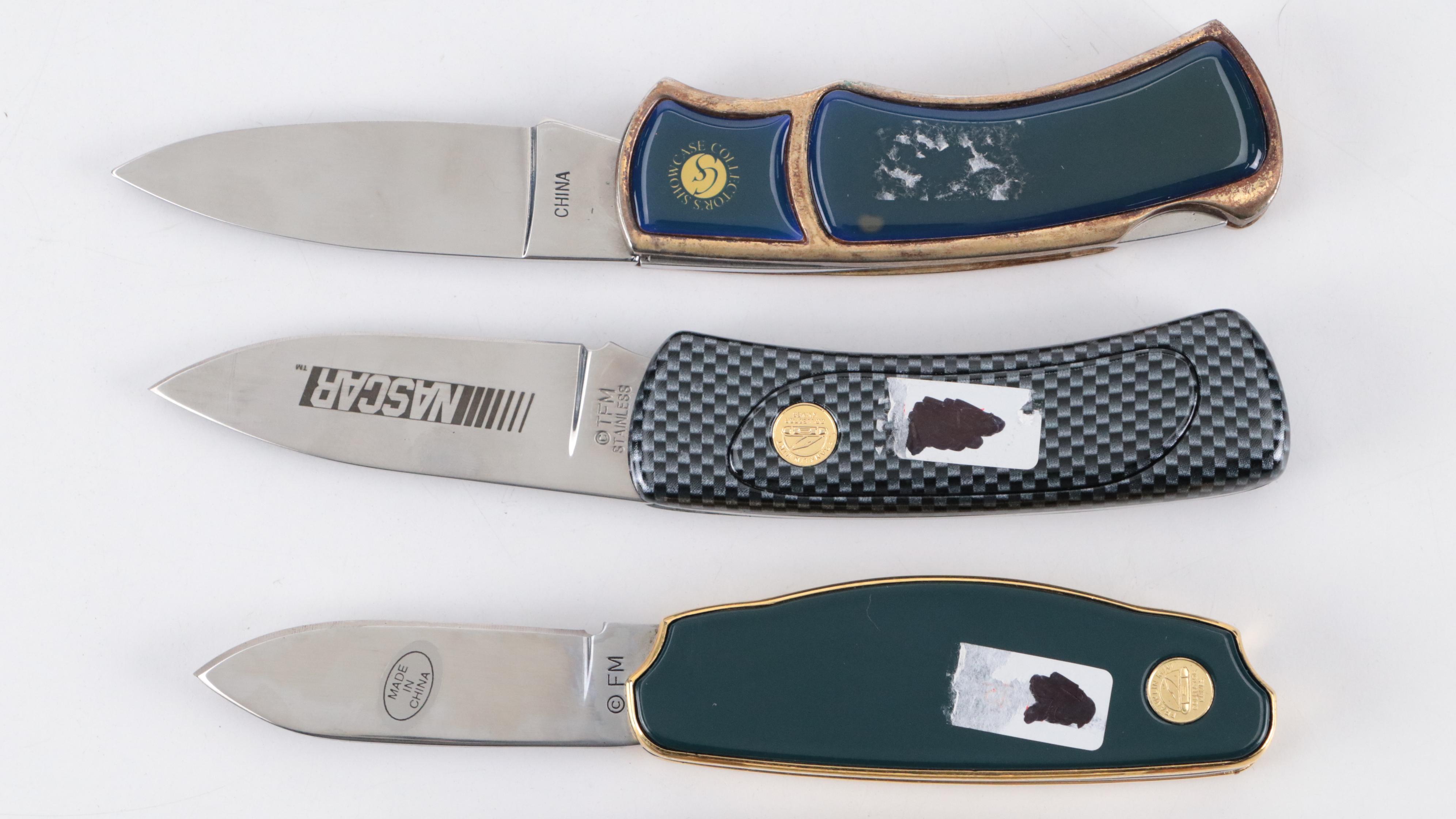 Franklin Mint Collectible Knives with NASCAR, Miller Brewing Examples and Others