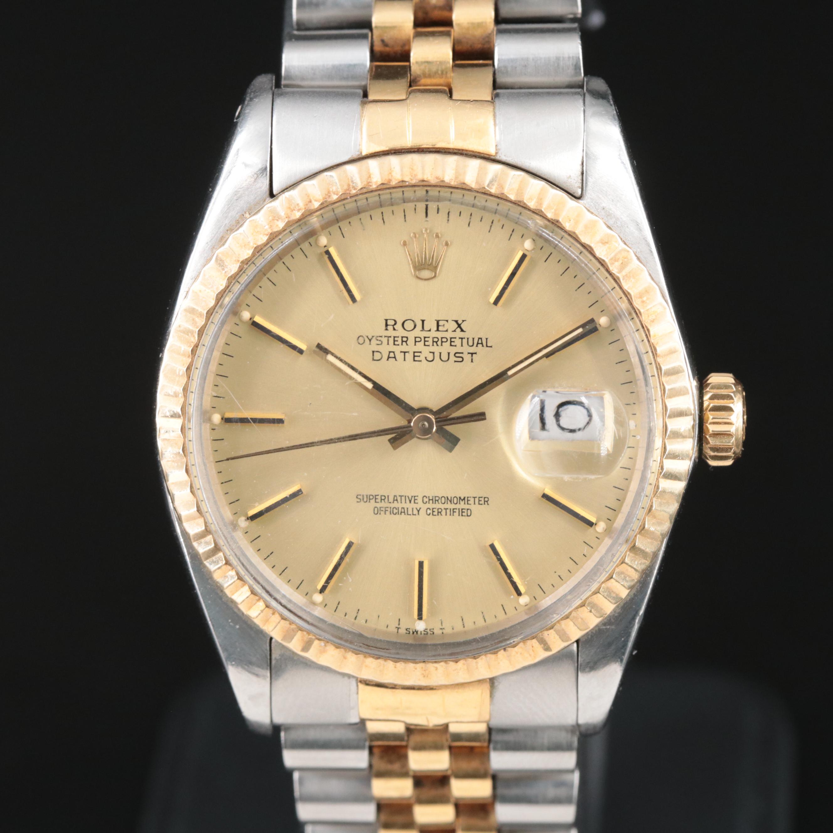 1982 Rolex Champagne Dial Two-Tone Datejust 18k and Stainless Steel Watch