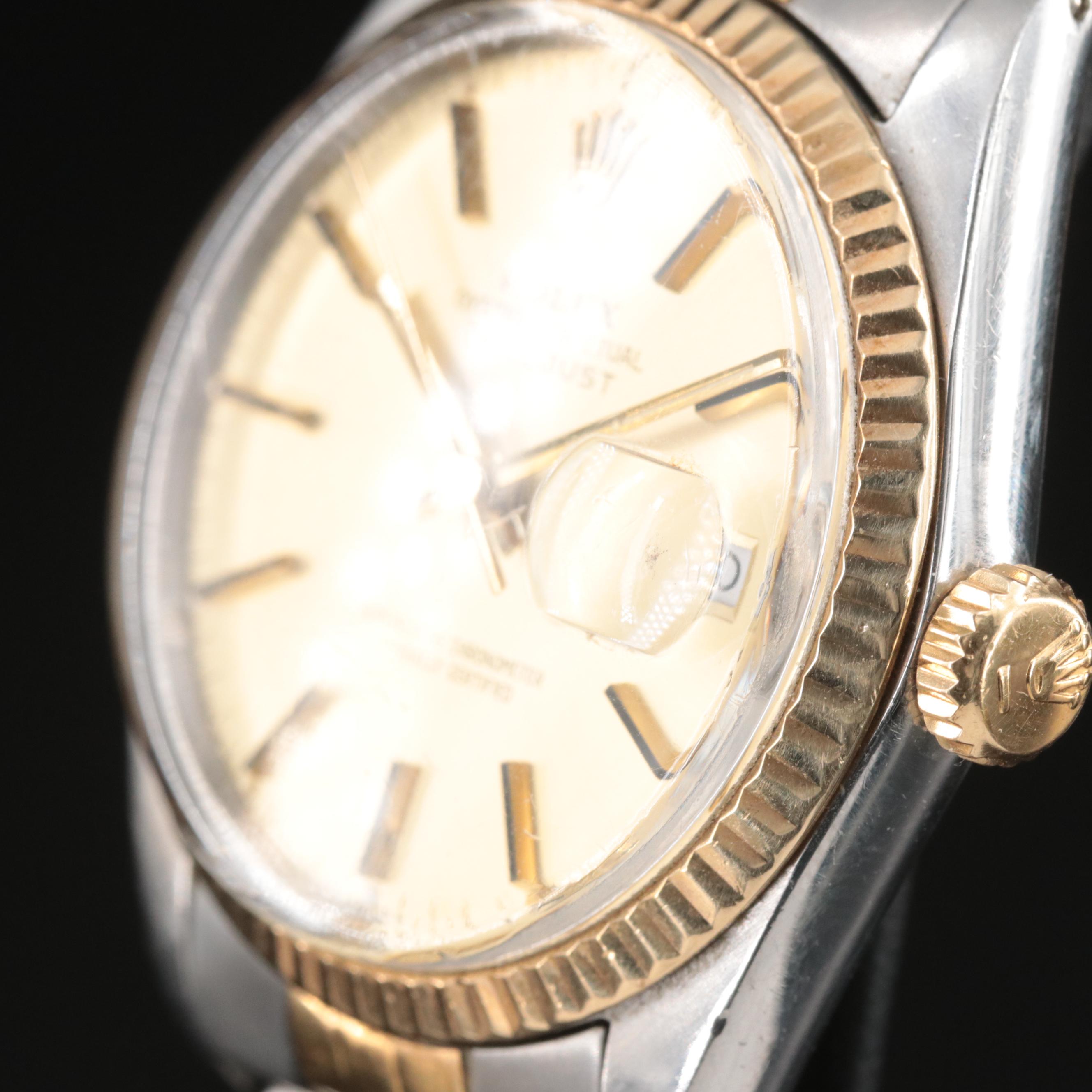 1982 Rolex Champagne Dial Two-Tone Datejust 18k and Stainless Steel Watch