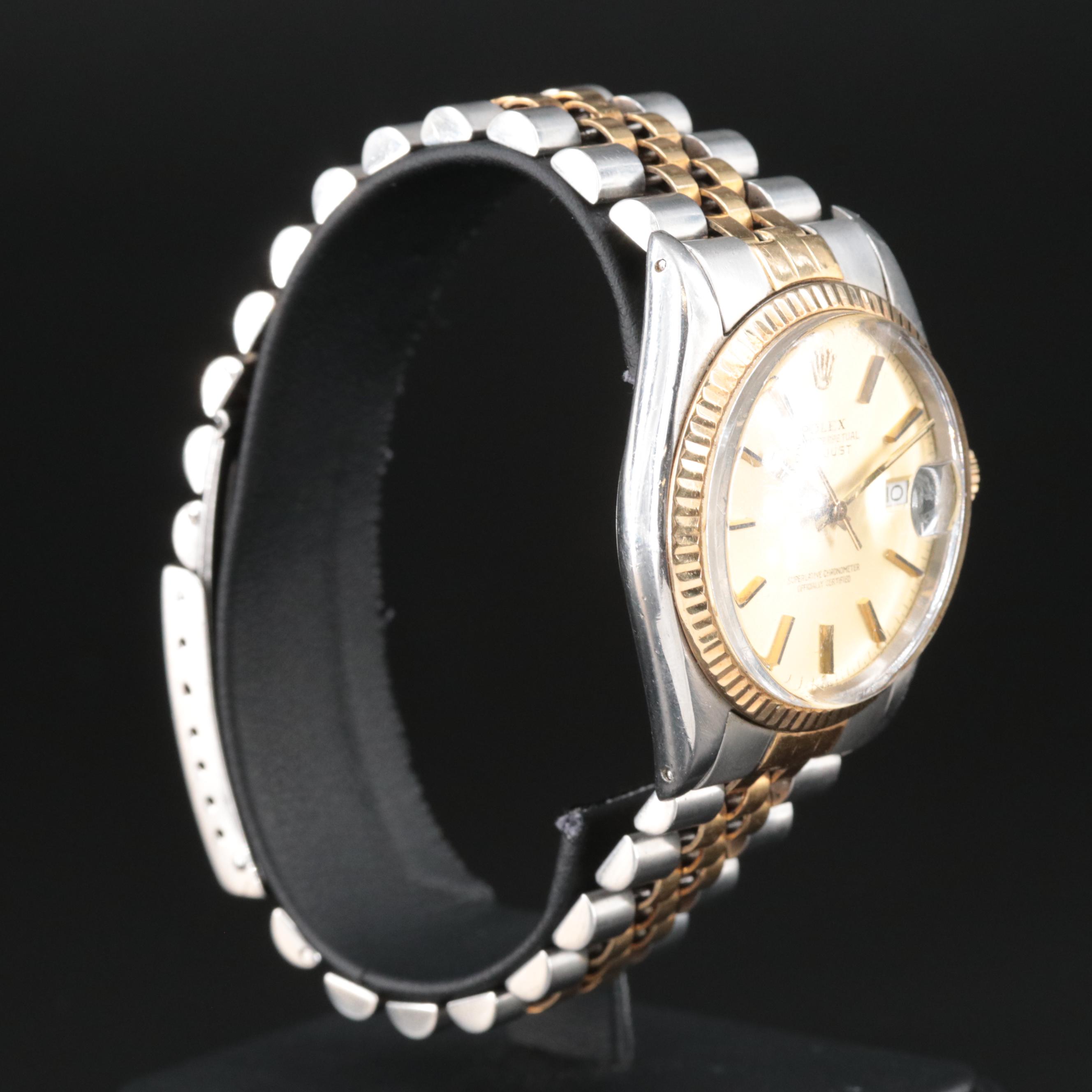 1982 Rolex Champagne Dial Two-Tone Datejust 18k and Stainless Steel Watch