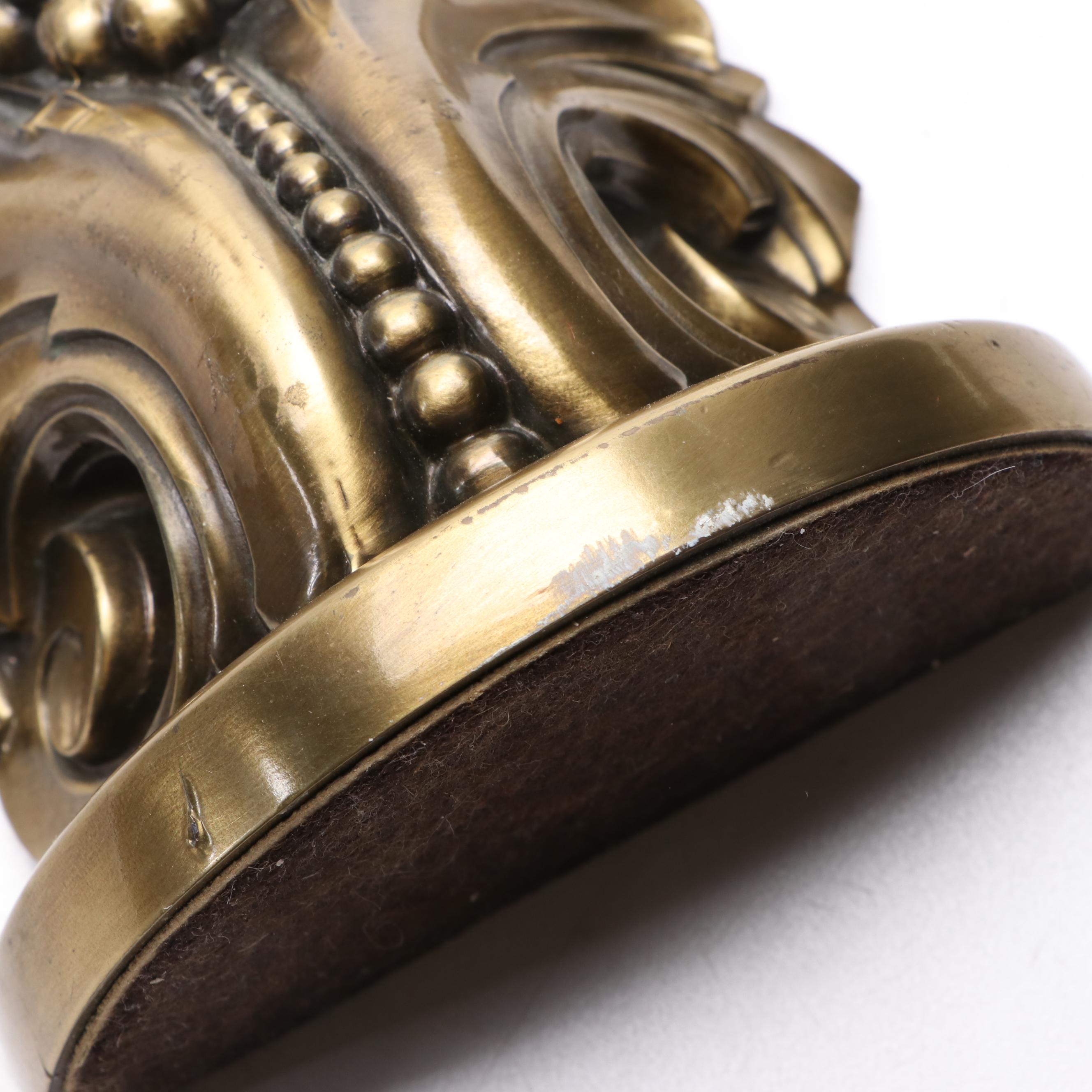 PM. Craftsman Brass Bookends with Enesco Resin Trinket Box and More