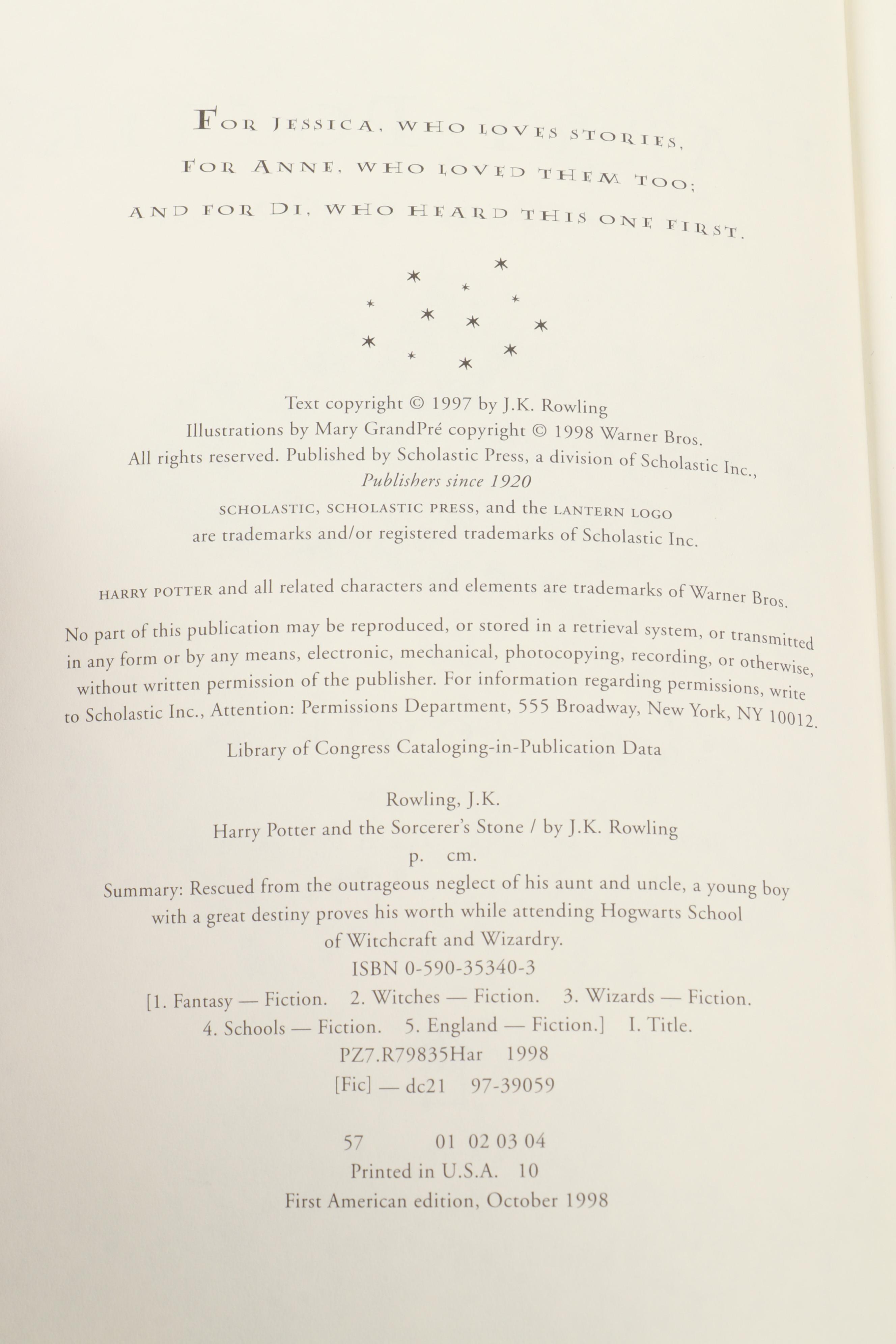 First American Edition "Harry Potter" Complete Series by J. K. Rowling