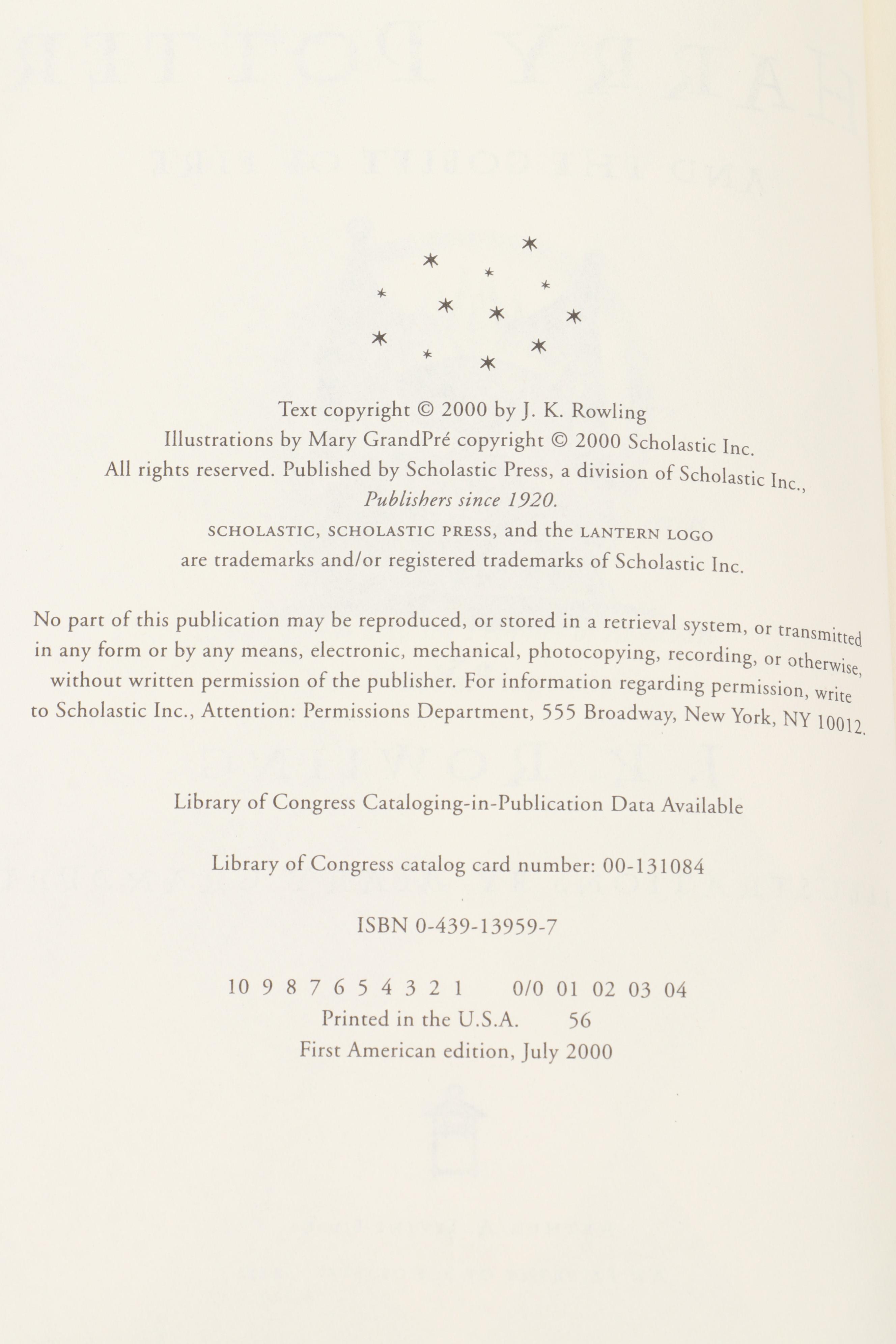 First American Edition "Harry Potter" Complete Series by J. K. Rowling