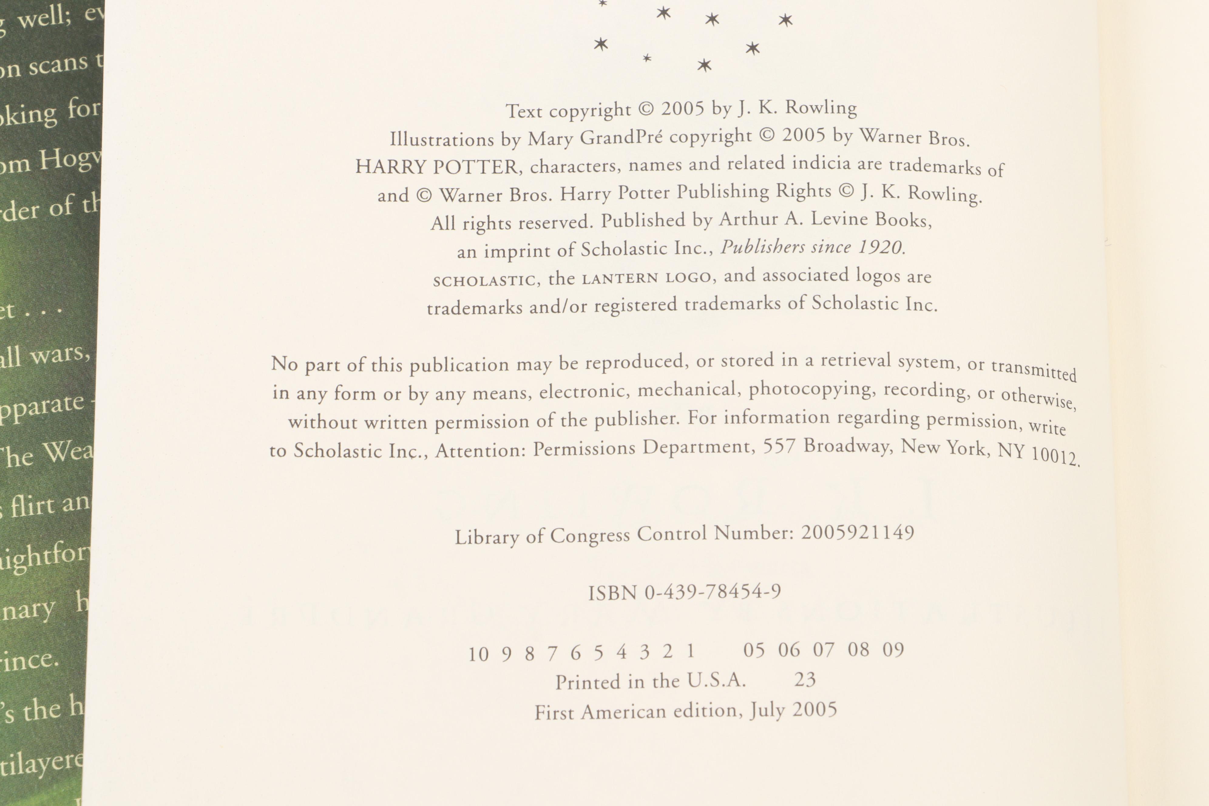 First American Edition "Harry Potter" Complete Series by J. K. Rowling