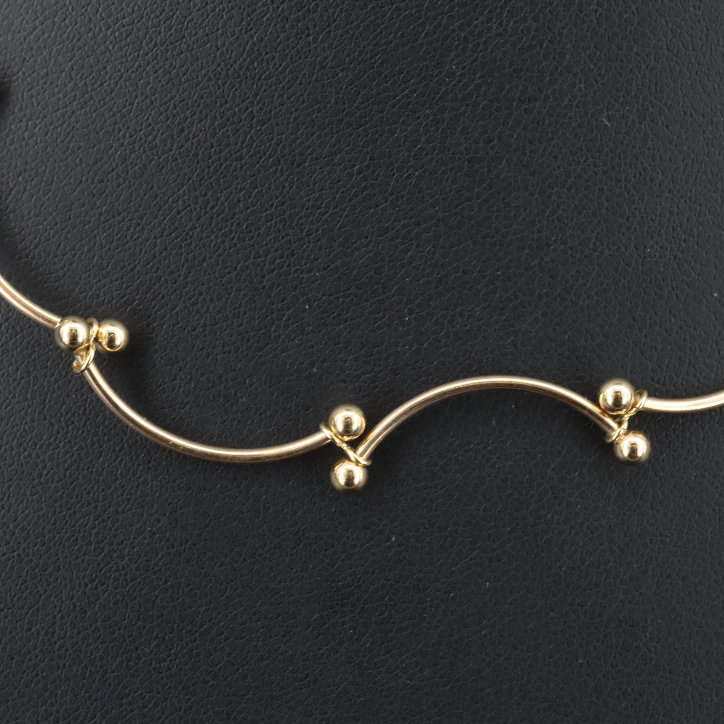 14K Curved Bar Necklace