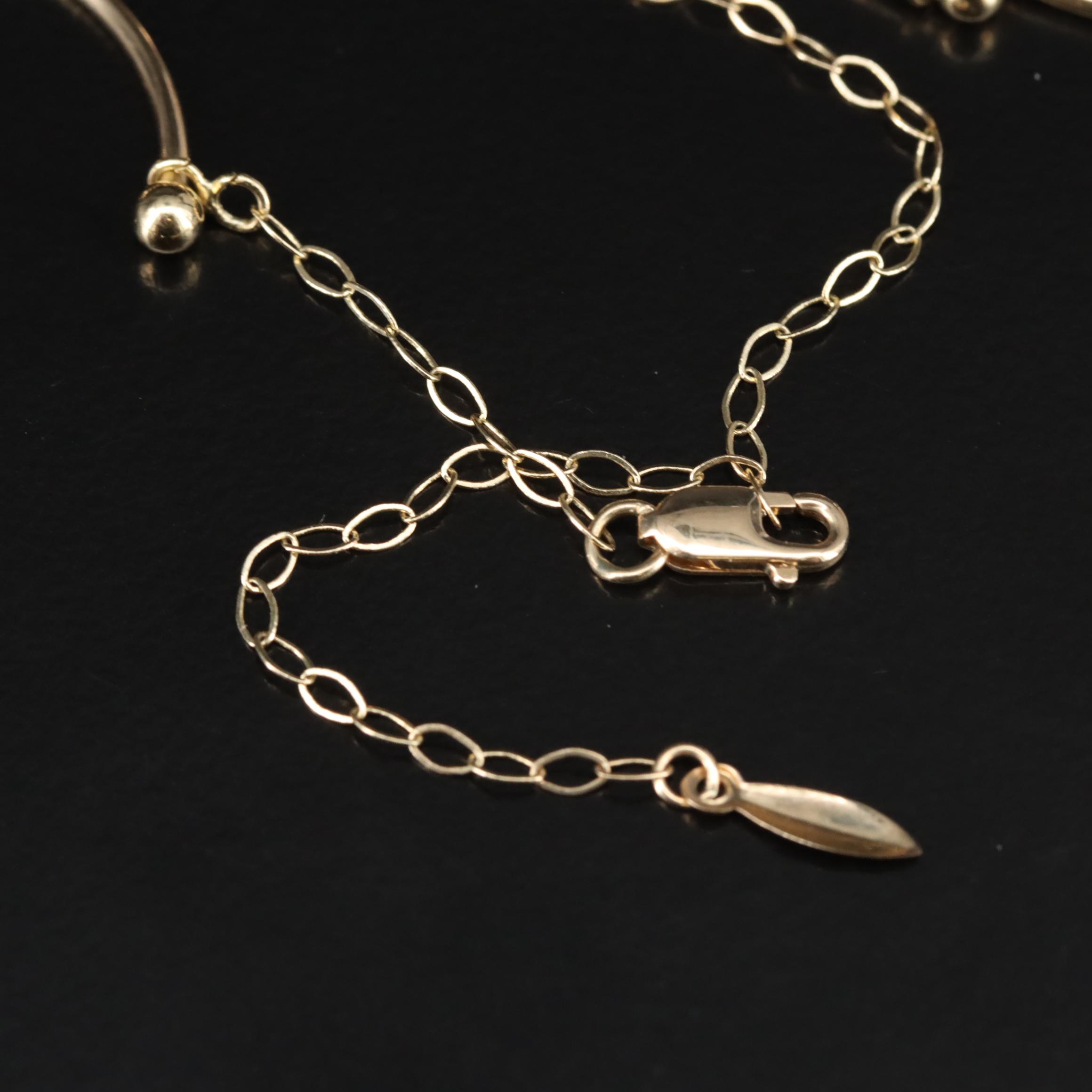 14K Curved Bar Necklace