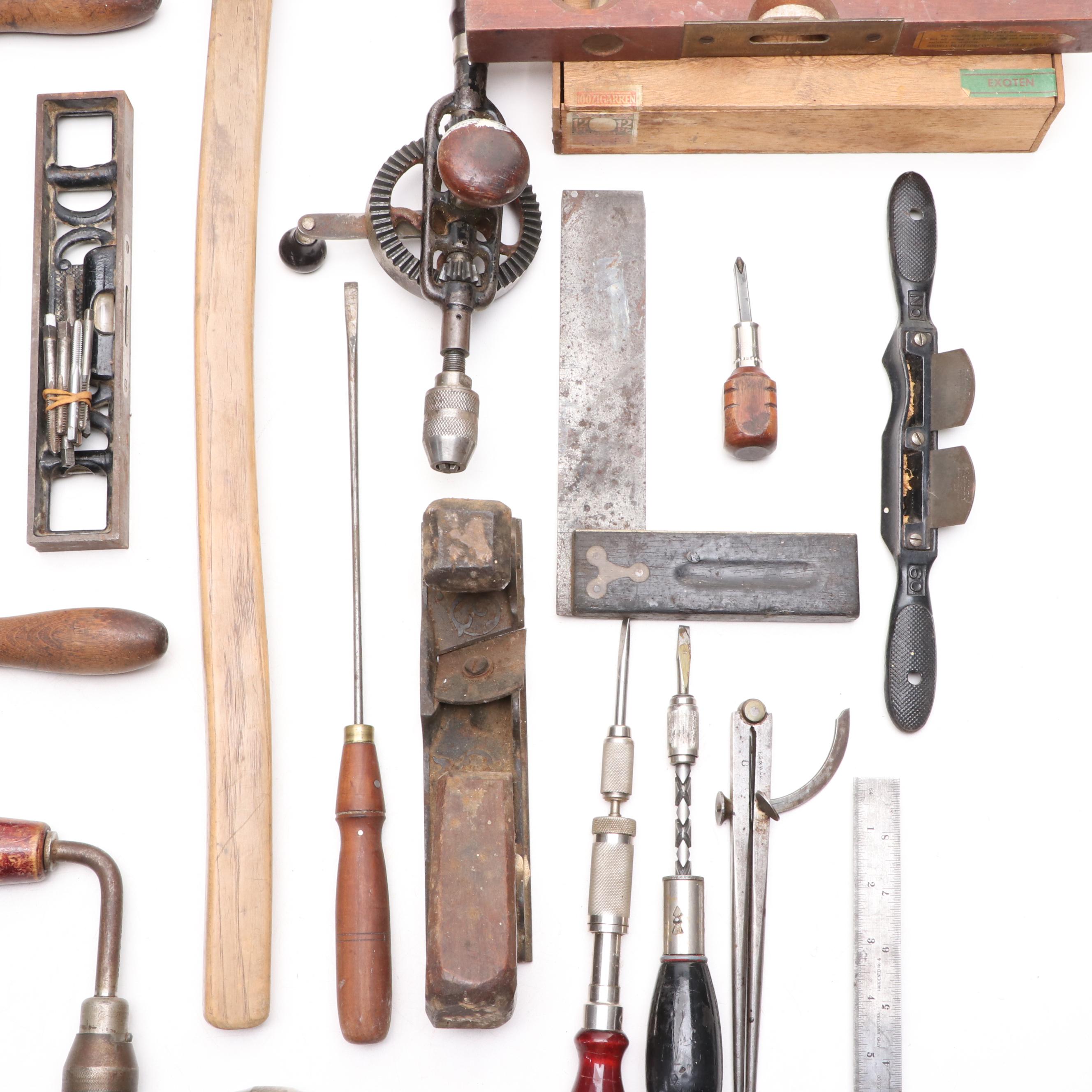 Millers Falls Hand Drill with Other Primitive Hand Tools