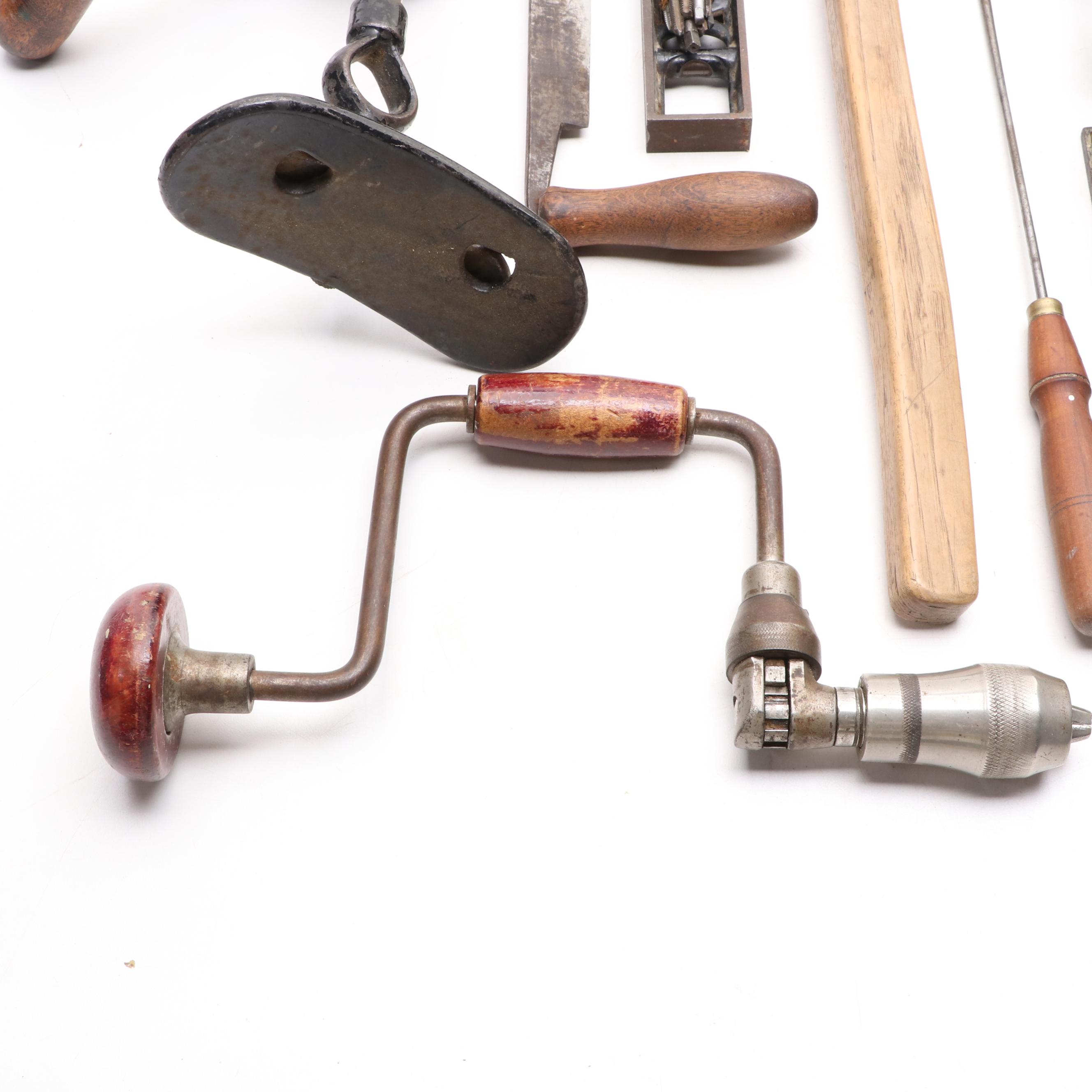 Millers Falls Hand Drill with Other Primitive Hand Tools