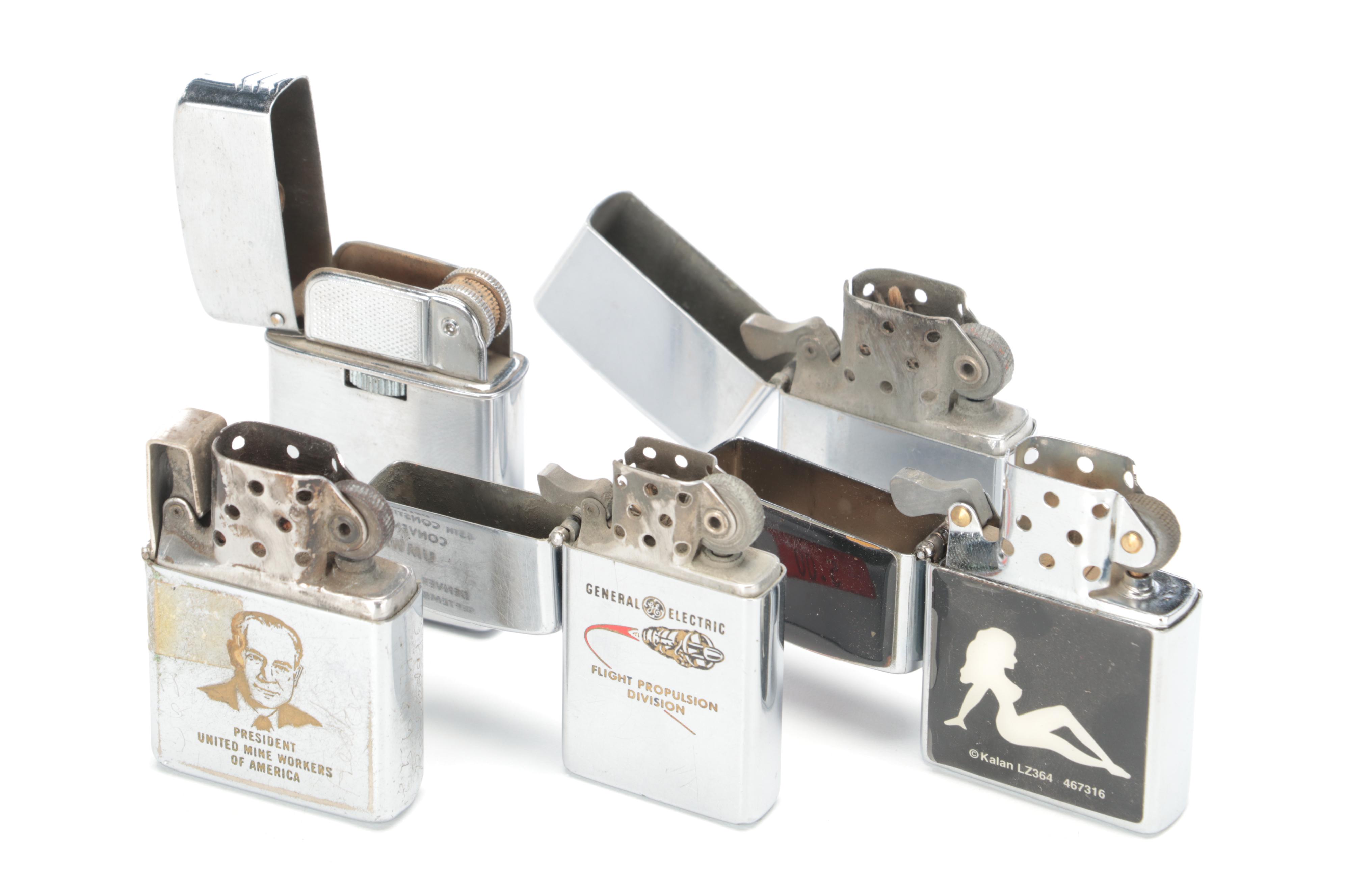 Zippo Etched Metal Lighter with Zippo State Quarter Lighters and More