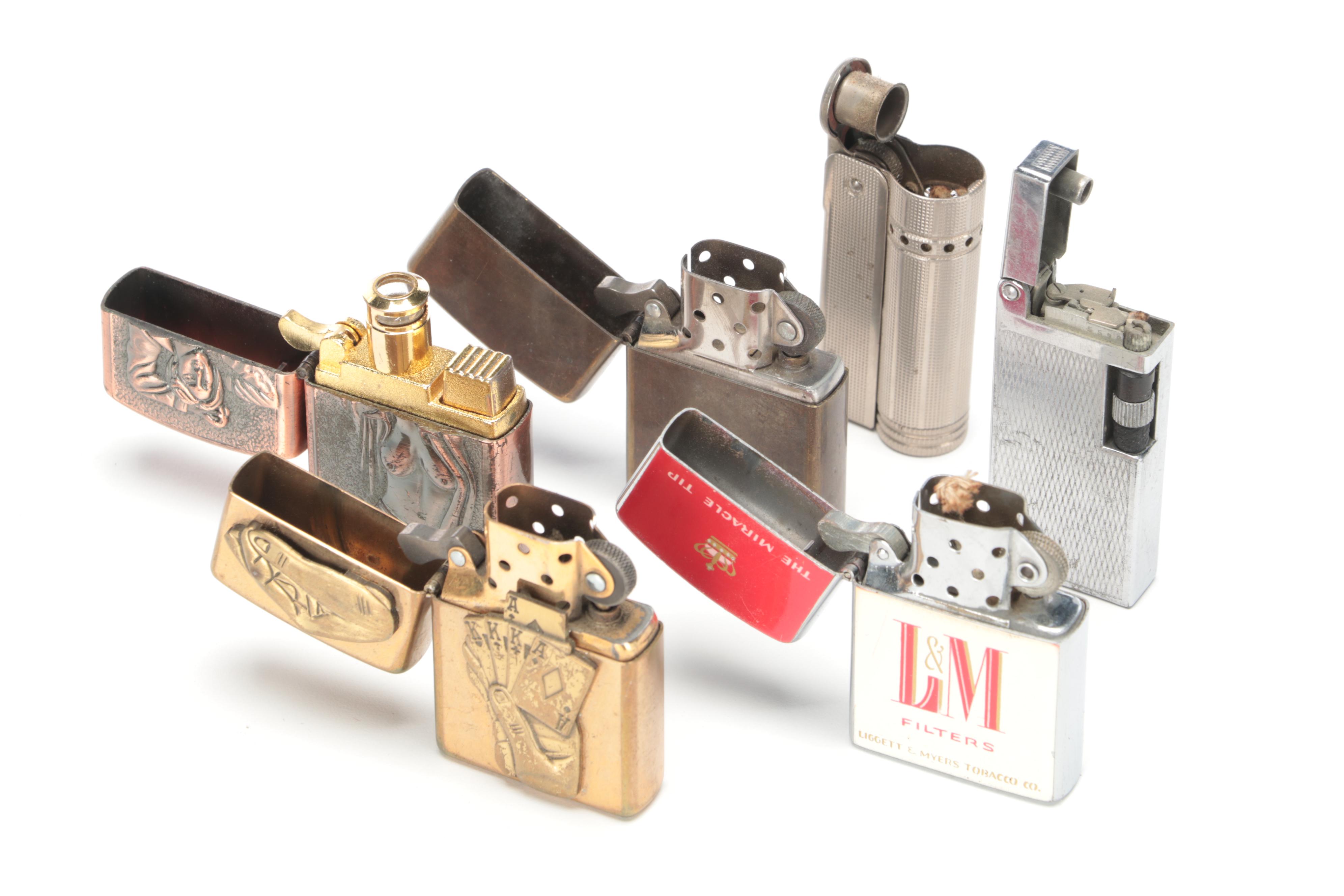 Zippo Etched Metal Lighter with Zippo State Quarter Lighters and More