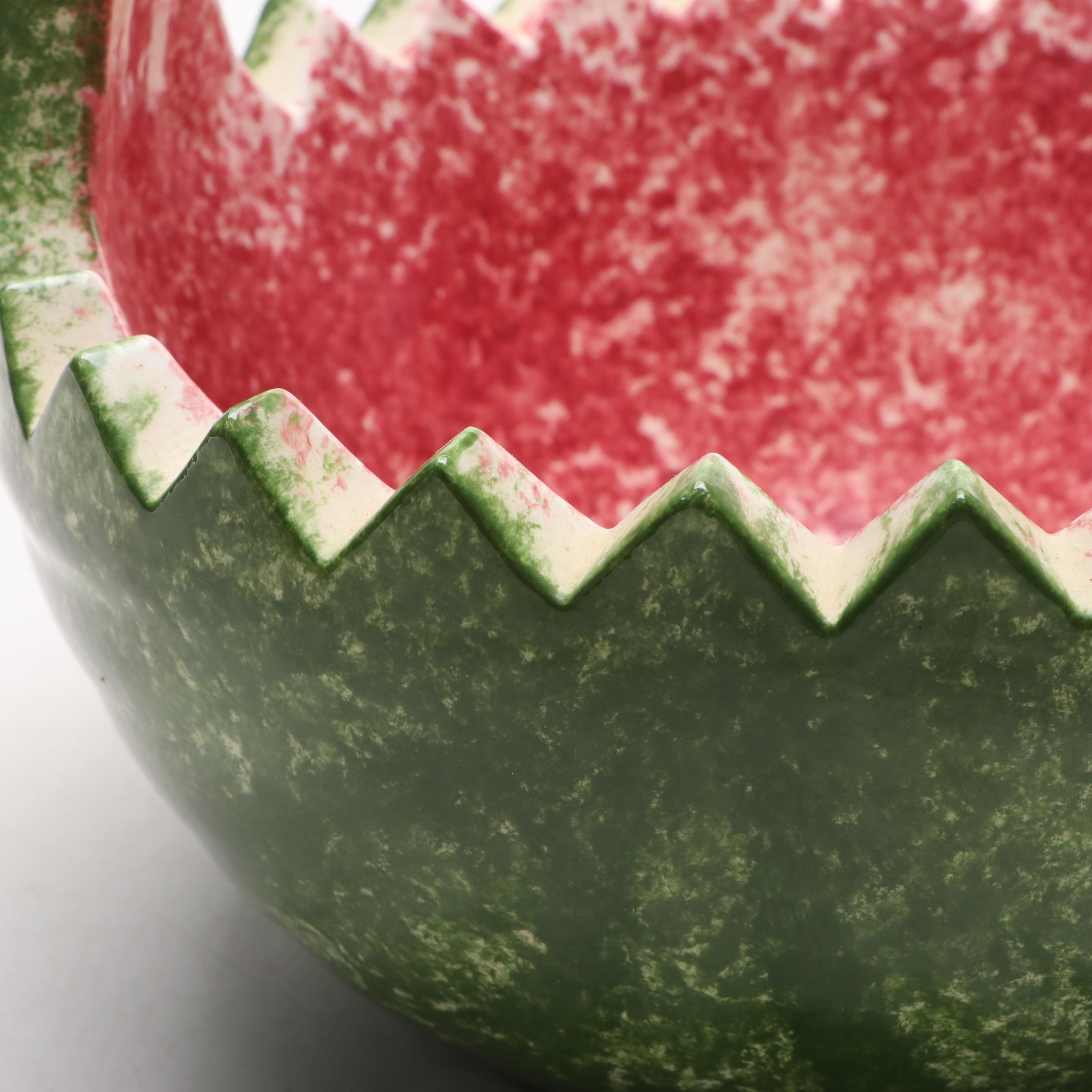 Ceramic Watermelon Shaped Basket Bowl