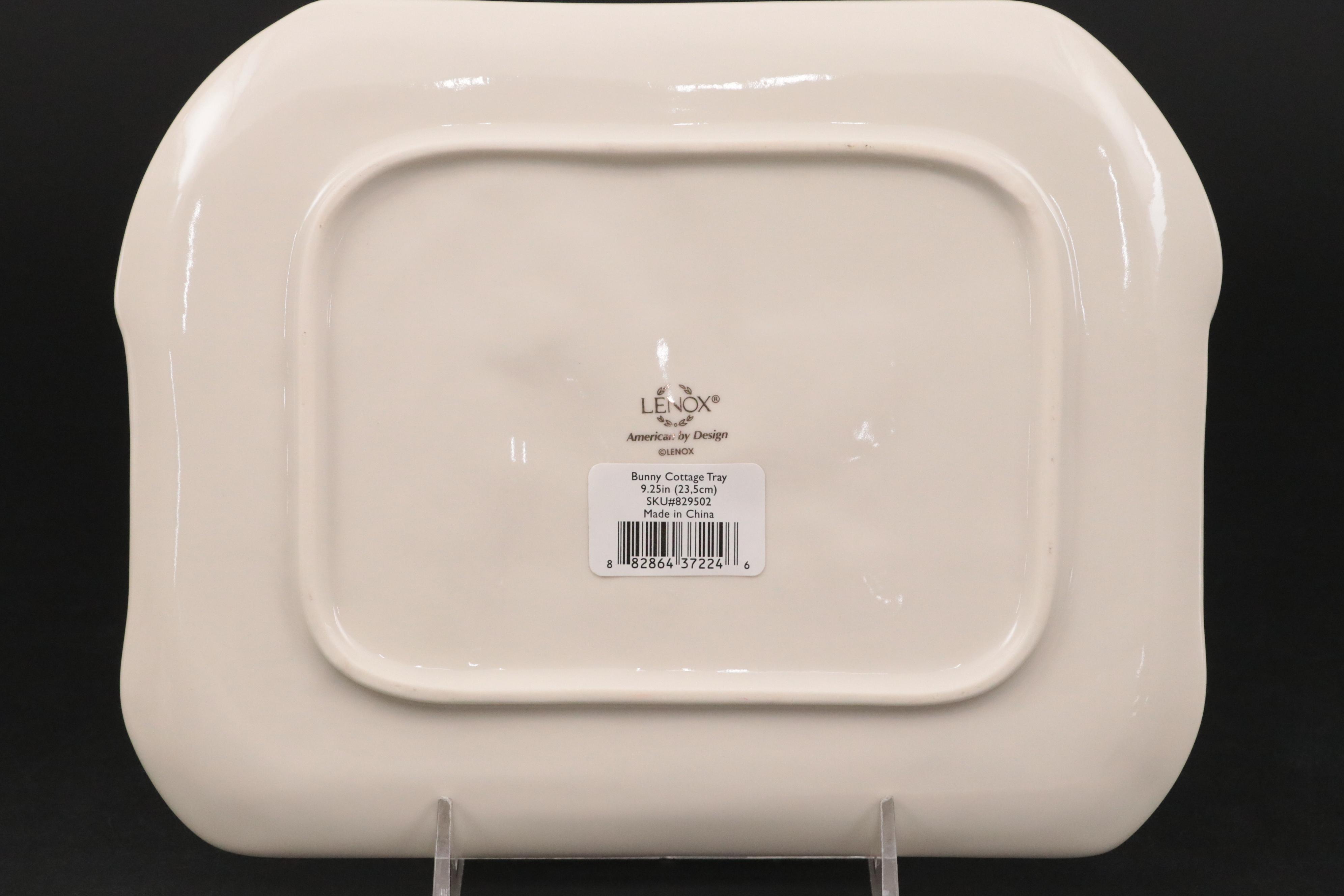 Lenox Porcelain Easter Ornament Tree with Ornaments and Figural Serving Tray