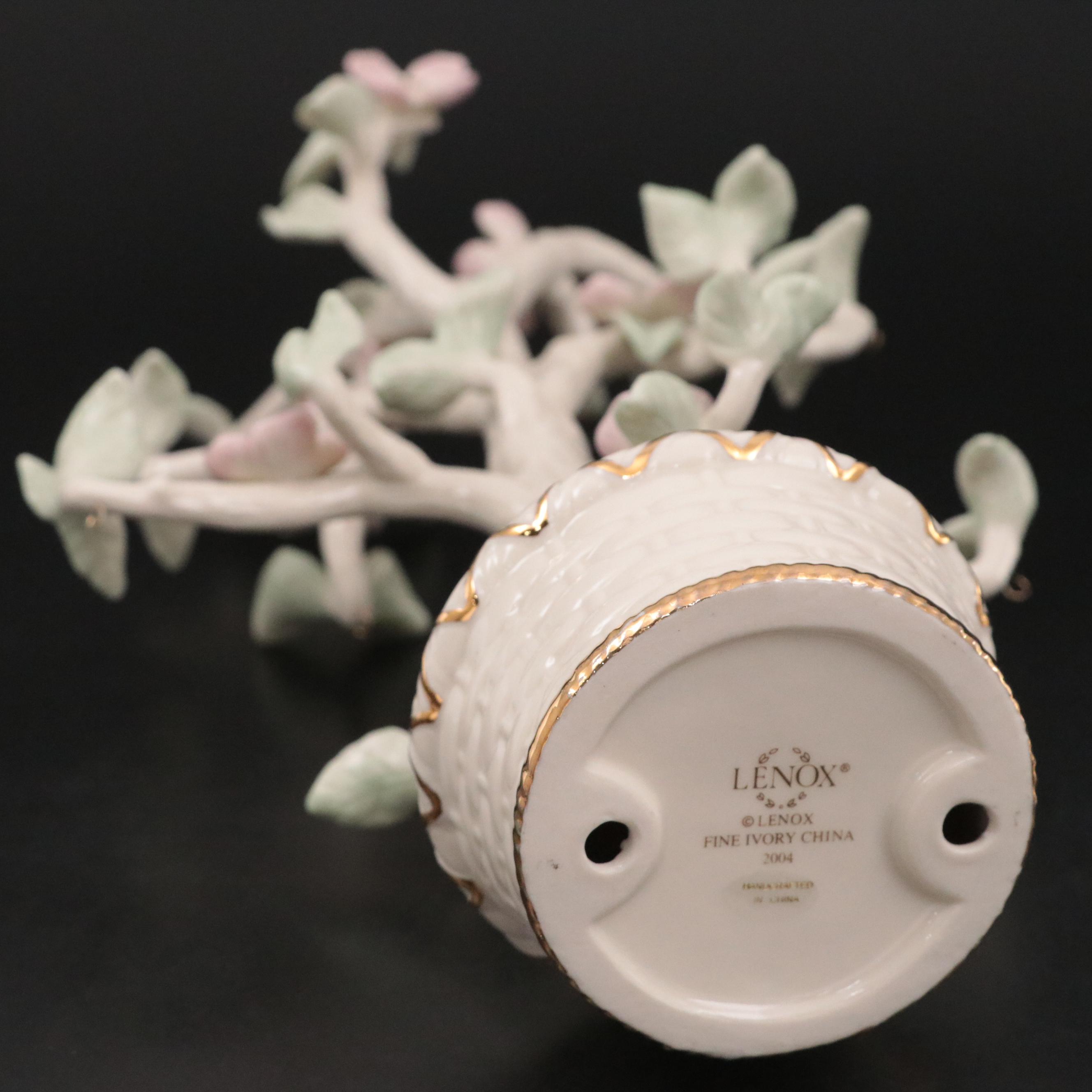 Lenox Porcelain Easter Ornament Tree with Ornaments and Figural Serving Tray