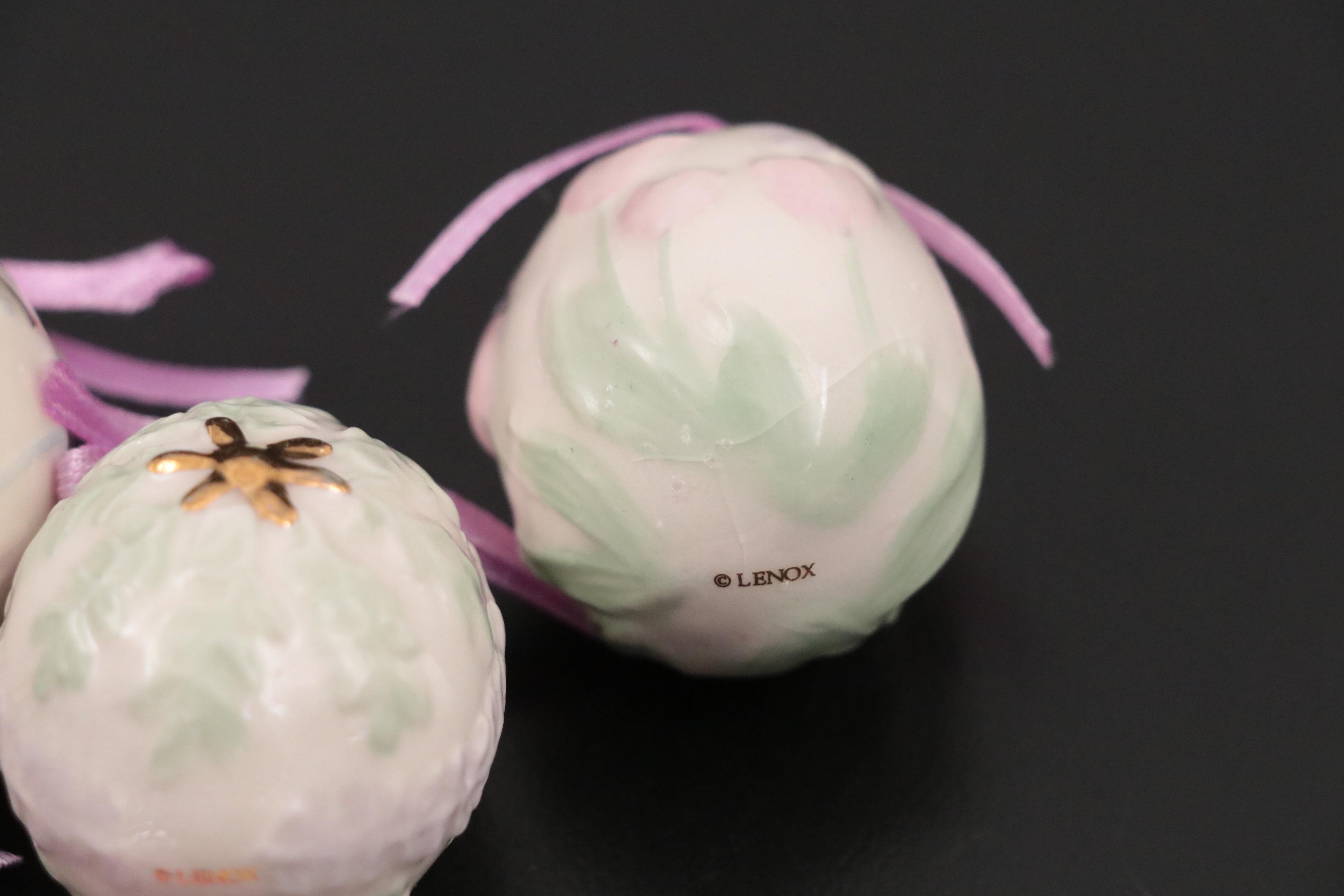 Lenox Porcelain Easter Ornament Tree with Ornaments and Figural Serving Tray