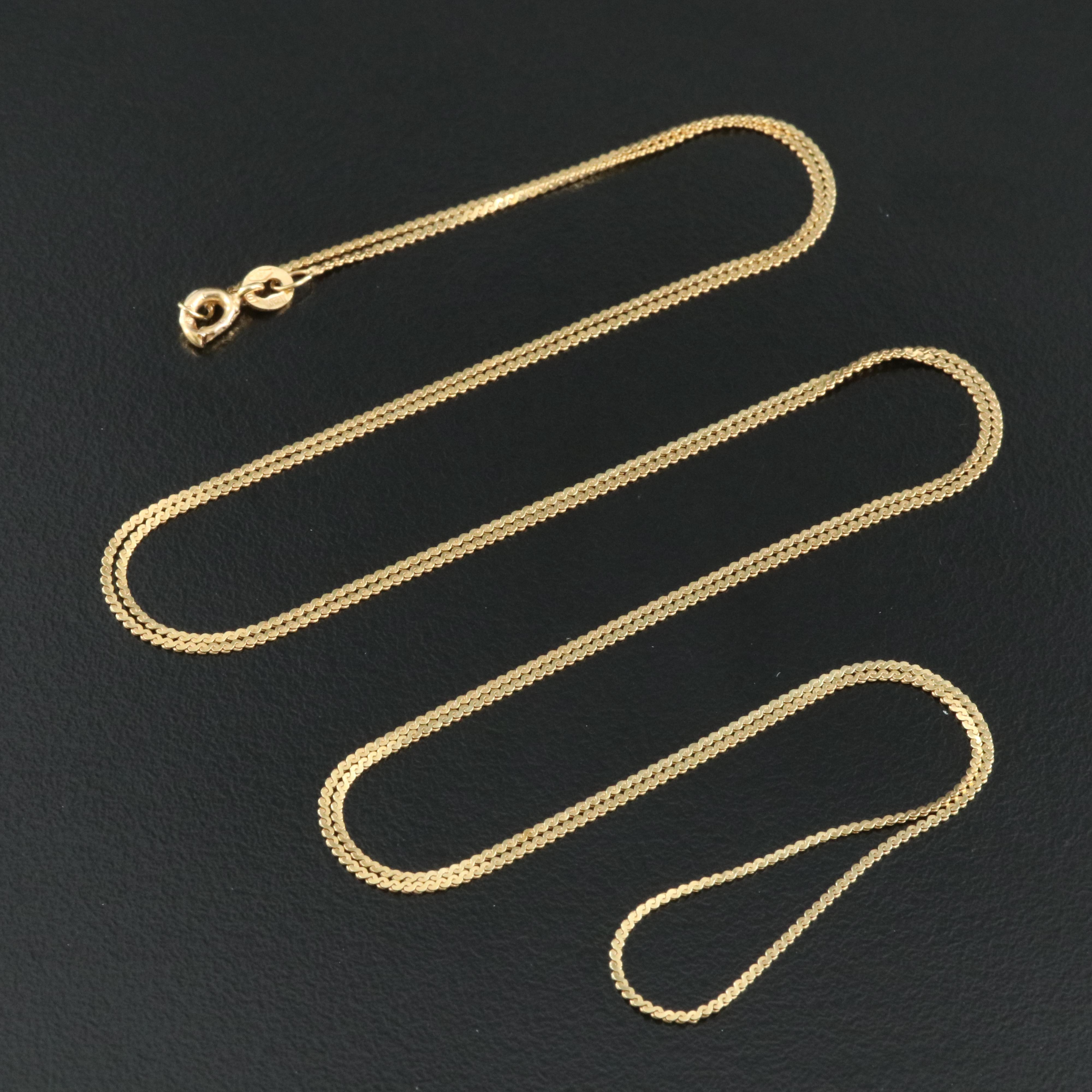 14K Serpentine Chain Necklace