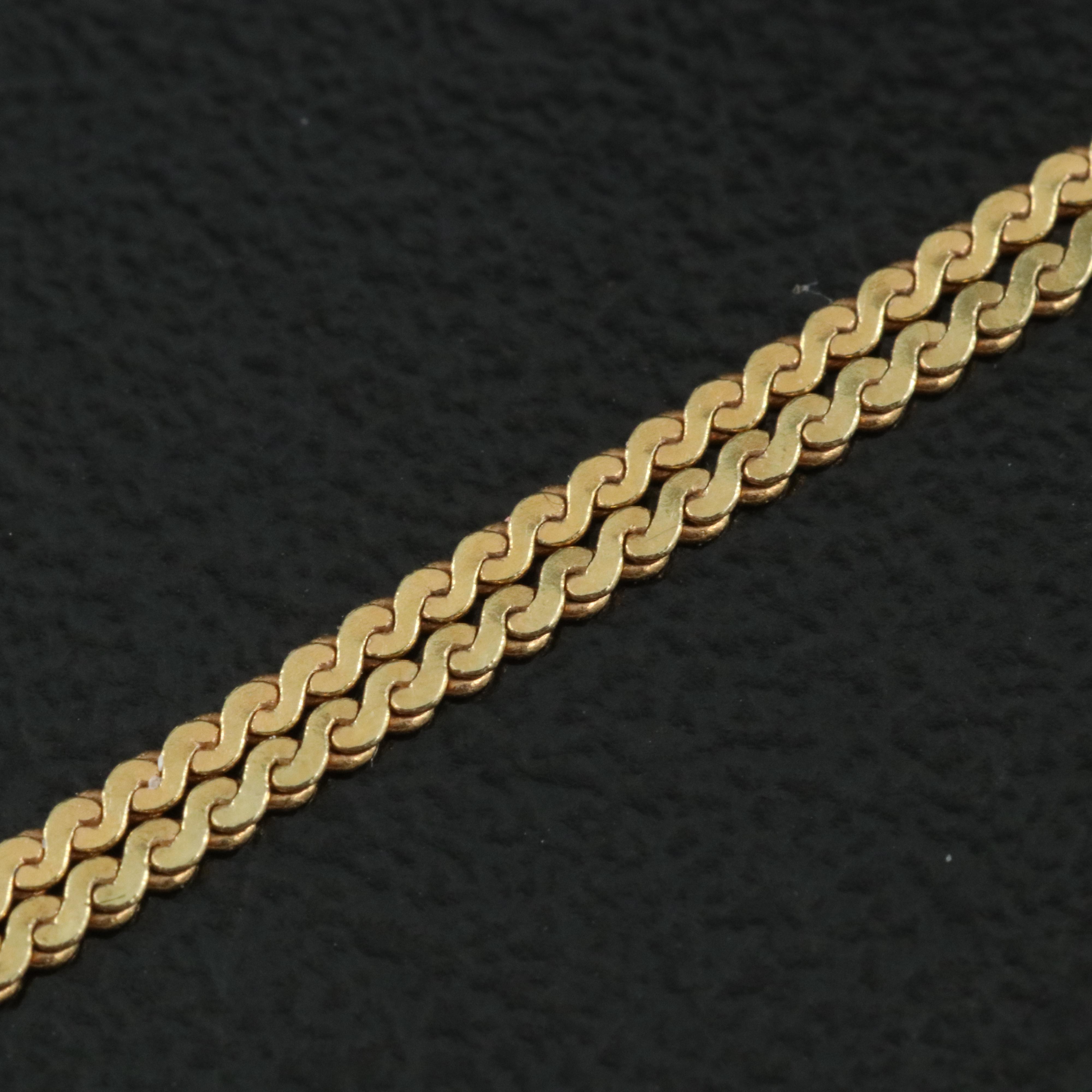 14K Serpentine Chain Necklace