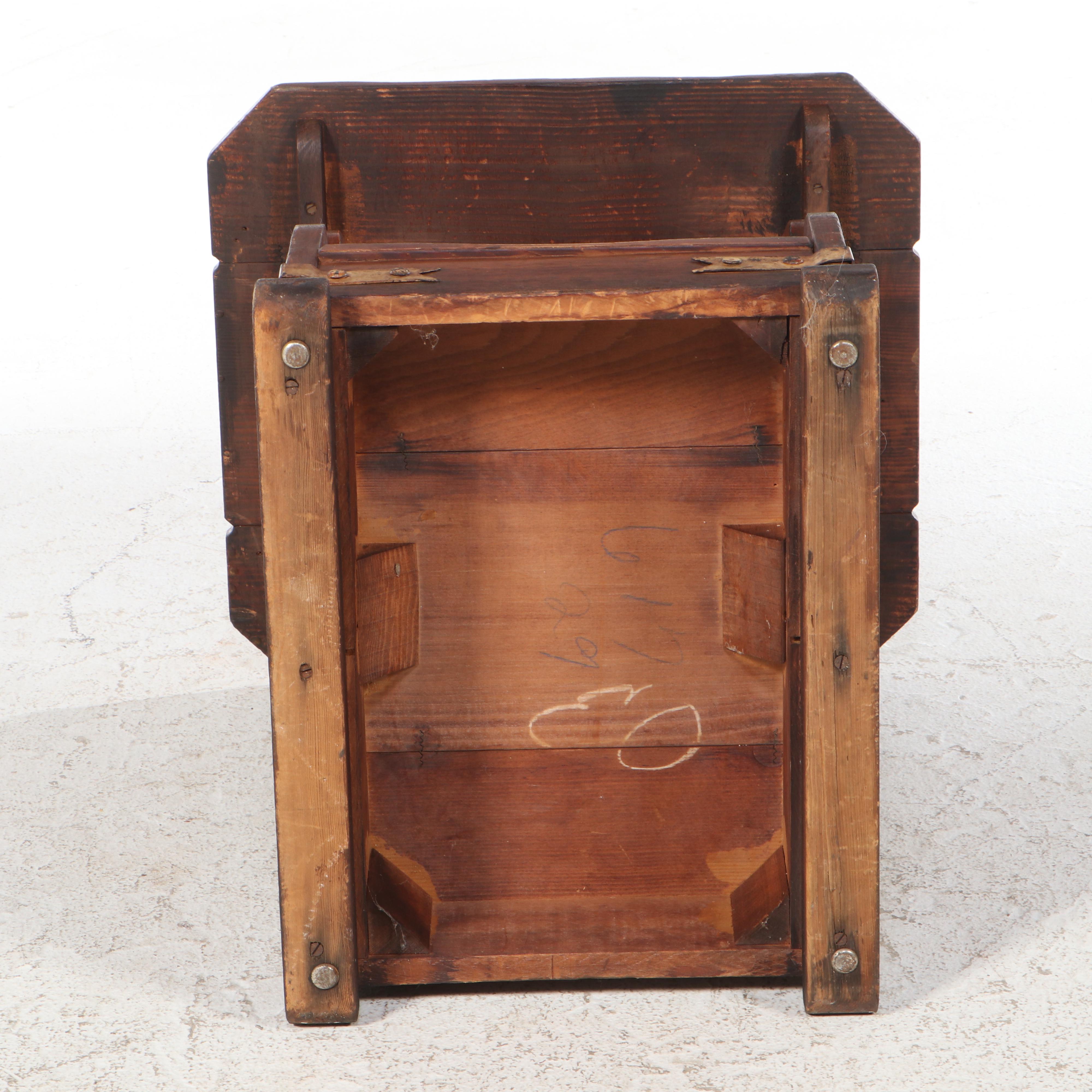 South Western Style Painted Wooden Side Table, Mid to Late 20th Century