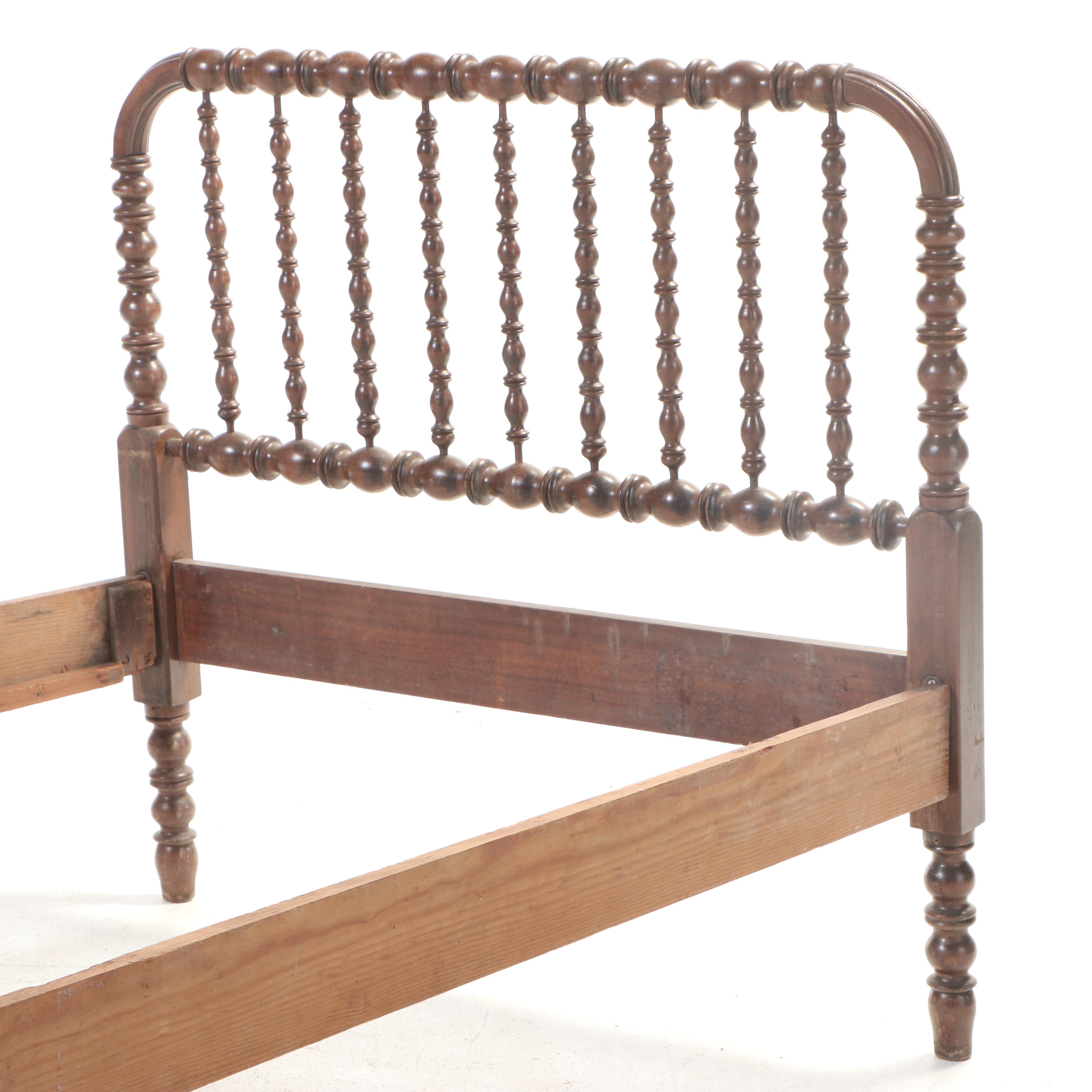 SpoolTurned 3/4 Size "Jenny Lind" Bed Frame, Early 20th Century EBTH
