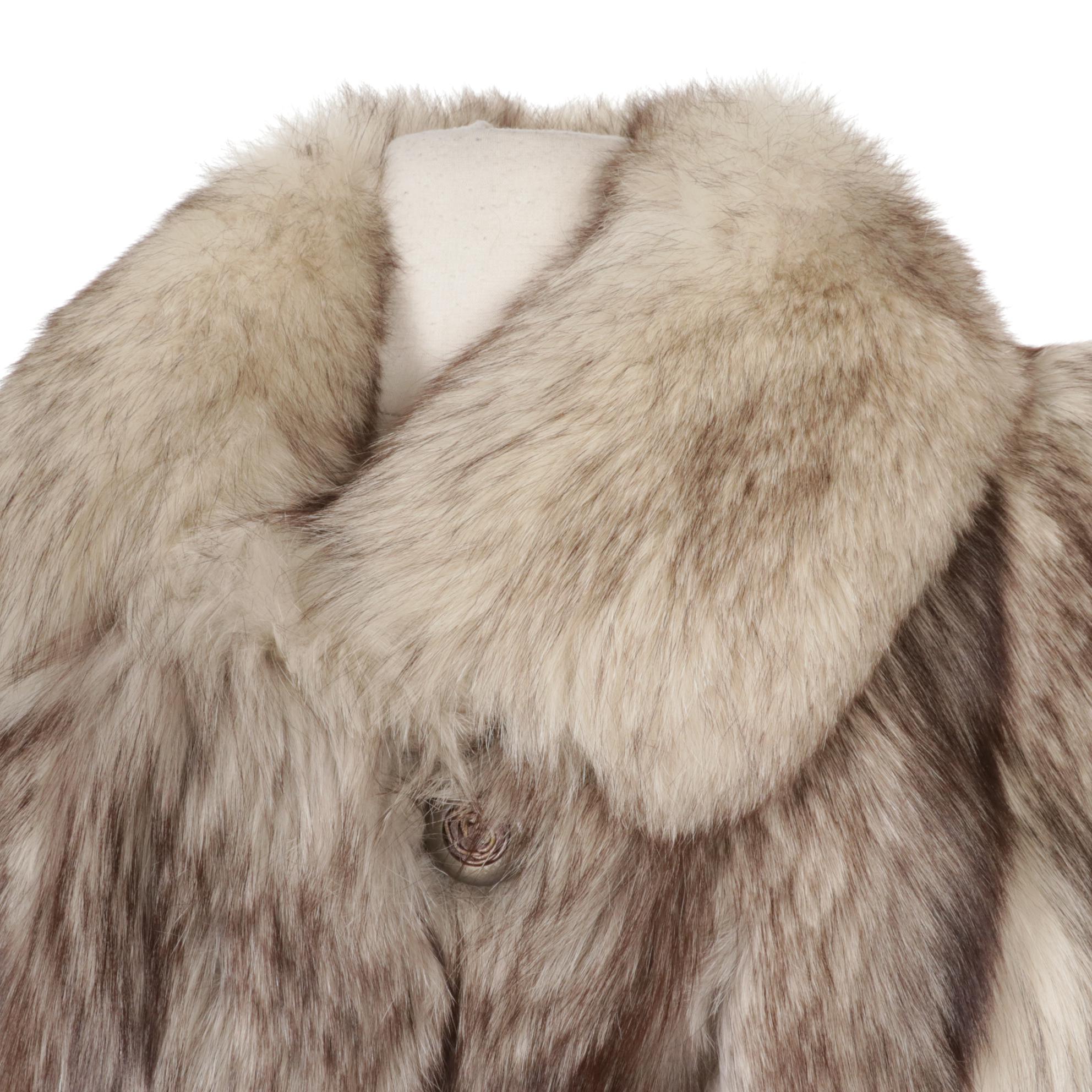 Tip Dyed Fox Fur Full Length Coat