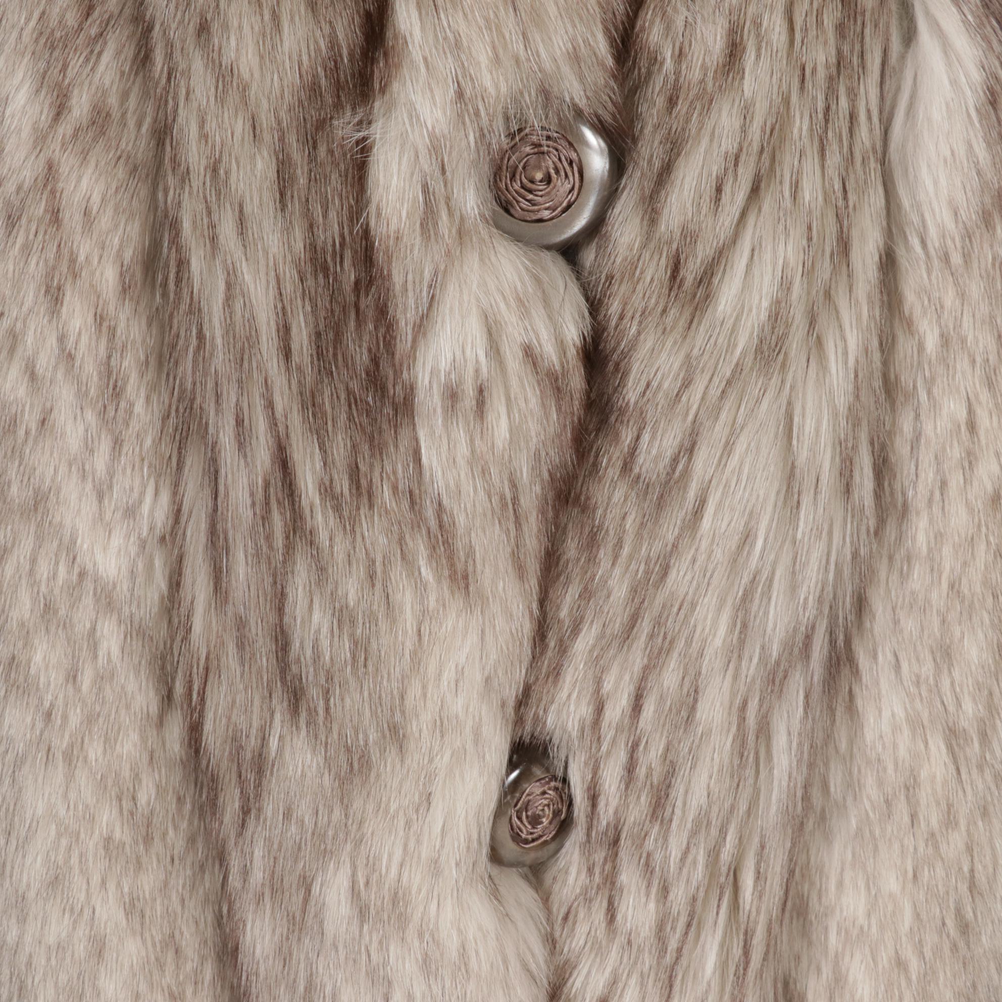 Tip Dyed Fox Fur Full Length Coat