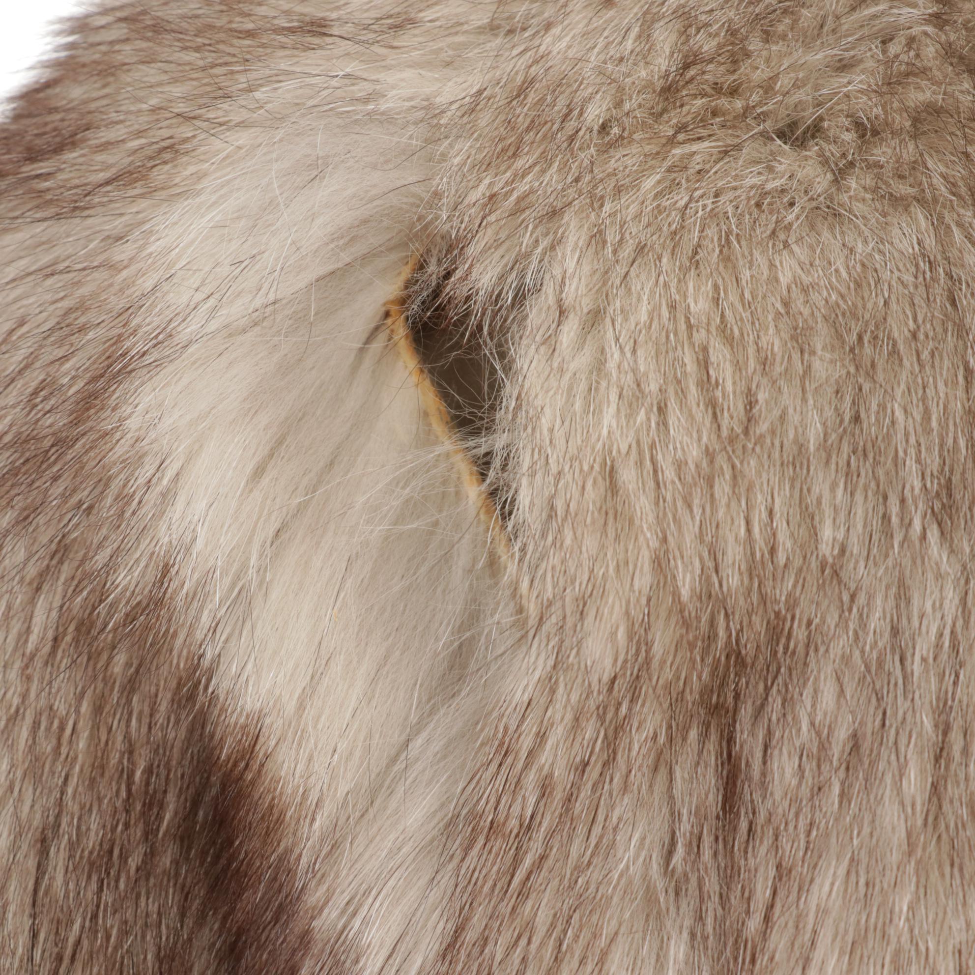 Tip Dyed Fox Fur Full Length Coat