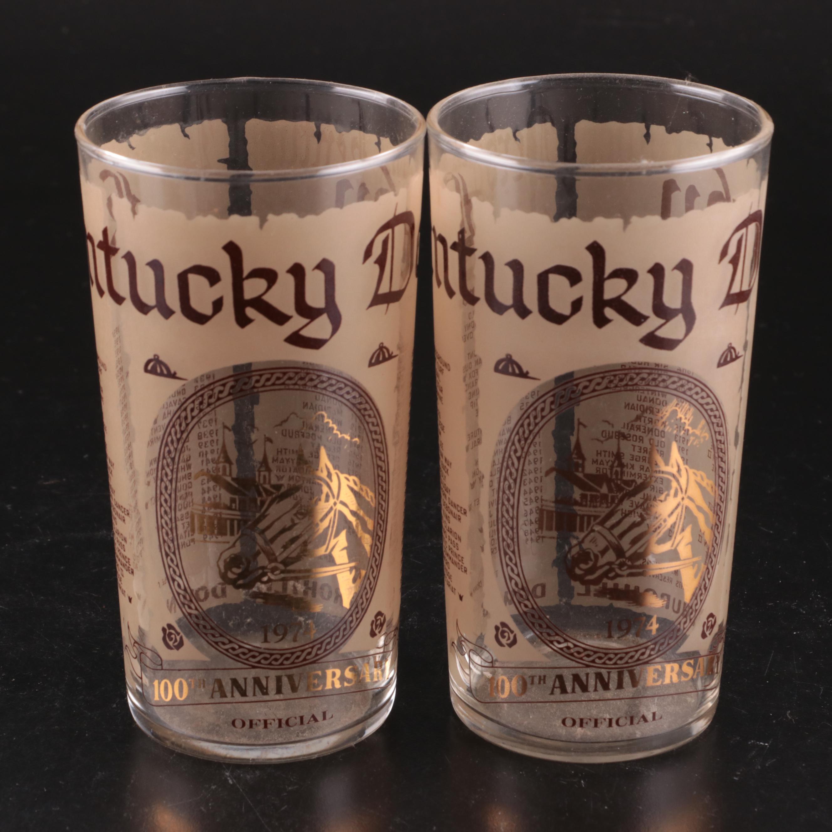 Kentucky Derby Commemorative Glasses and Jim Beam Ceramic Decanters