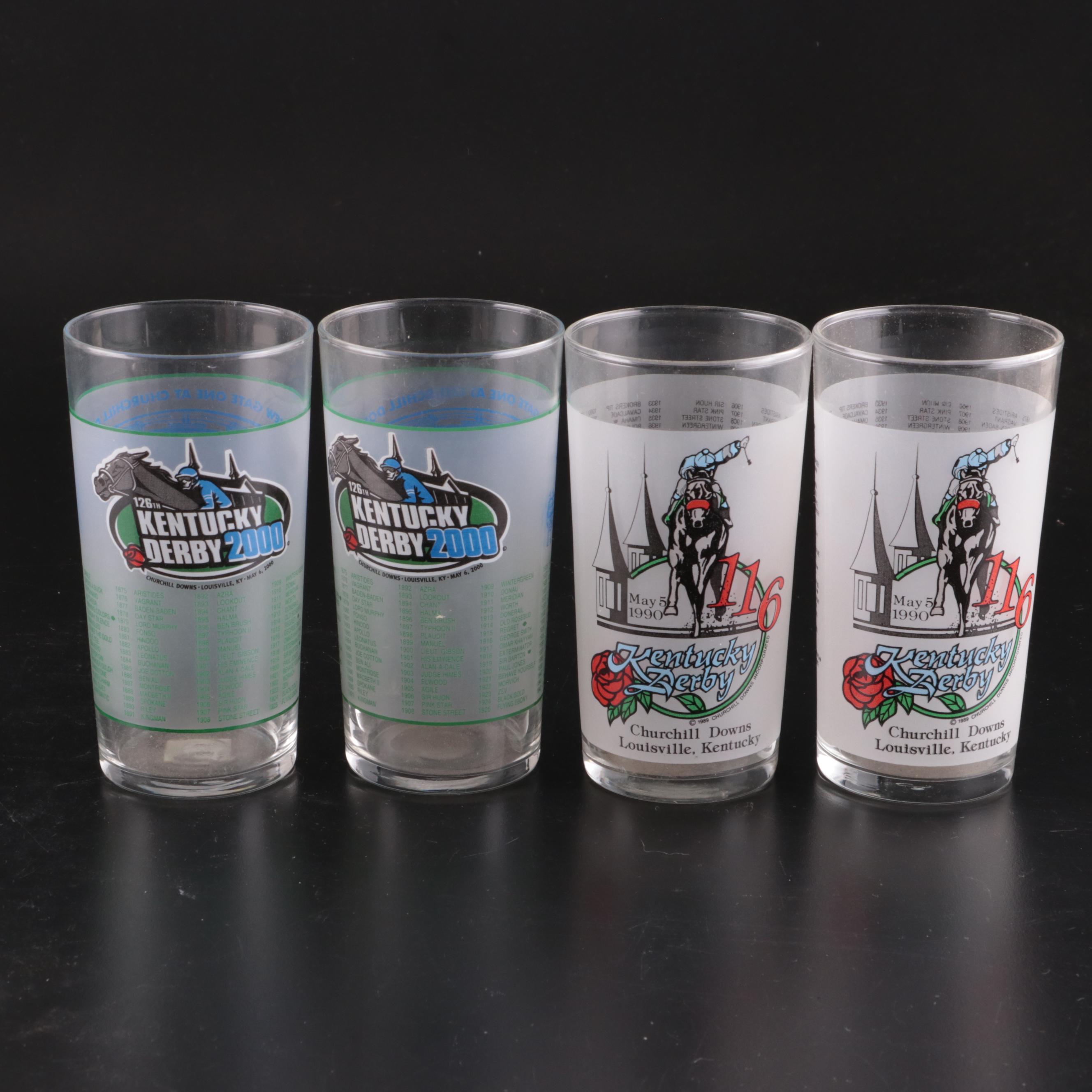 Kentucky Derby Commemorative Glasses and Jim Beam Ceramic Decanters