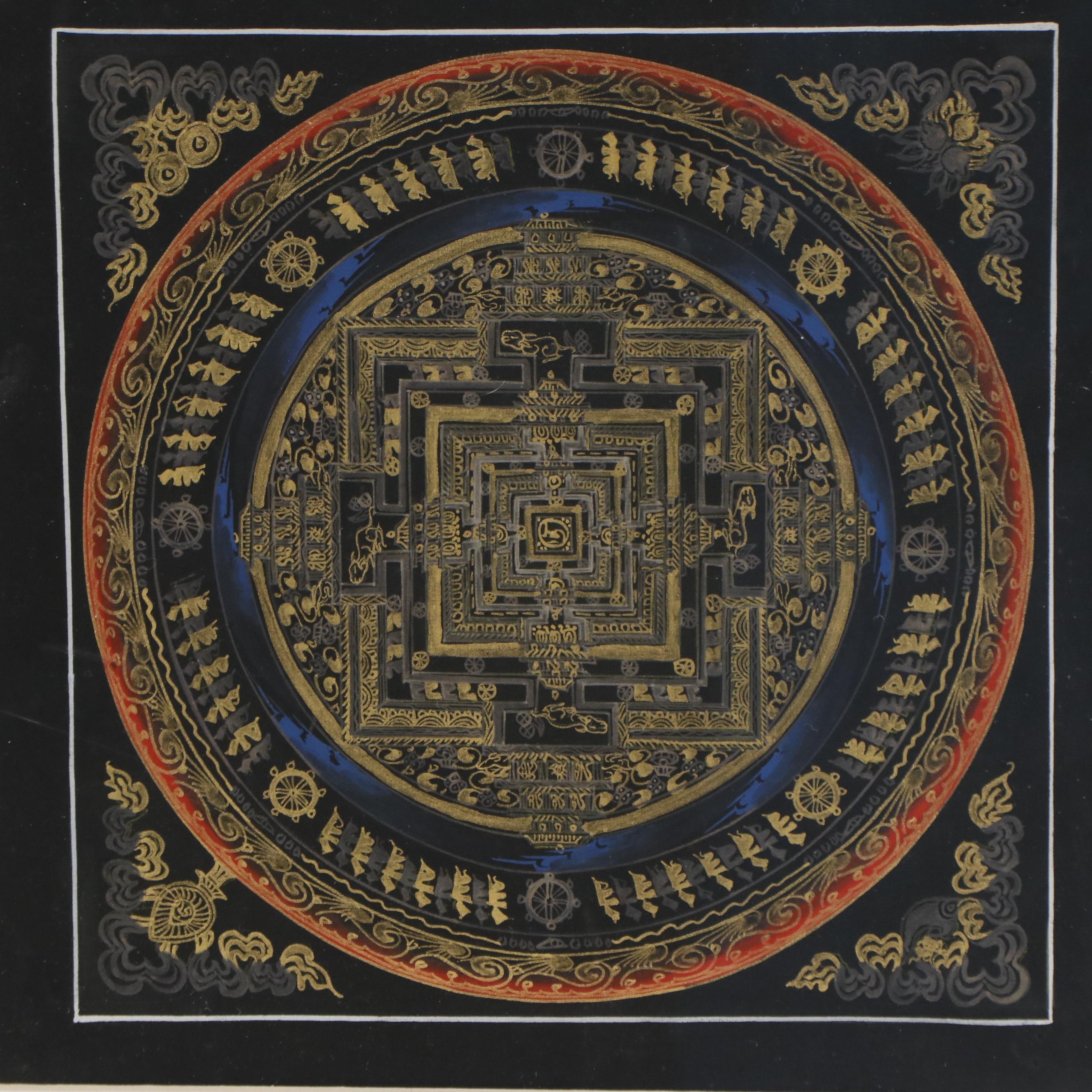 Tibetan Mandala Thangka Gouache Paintings