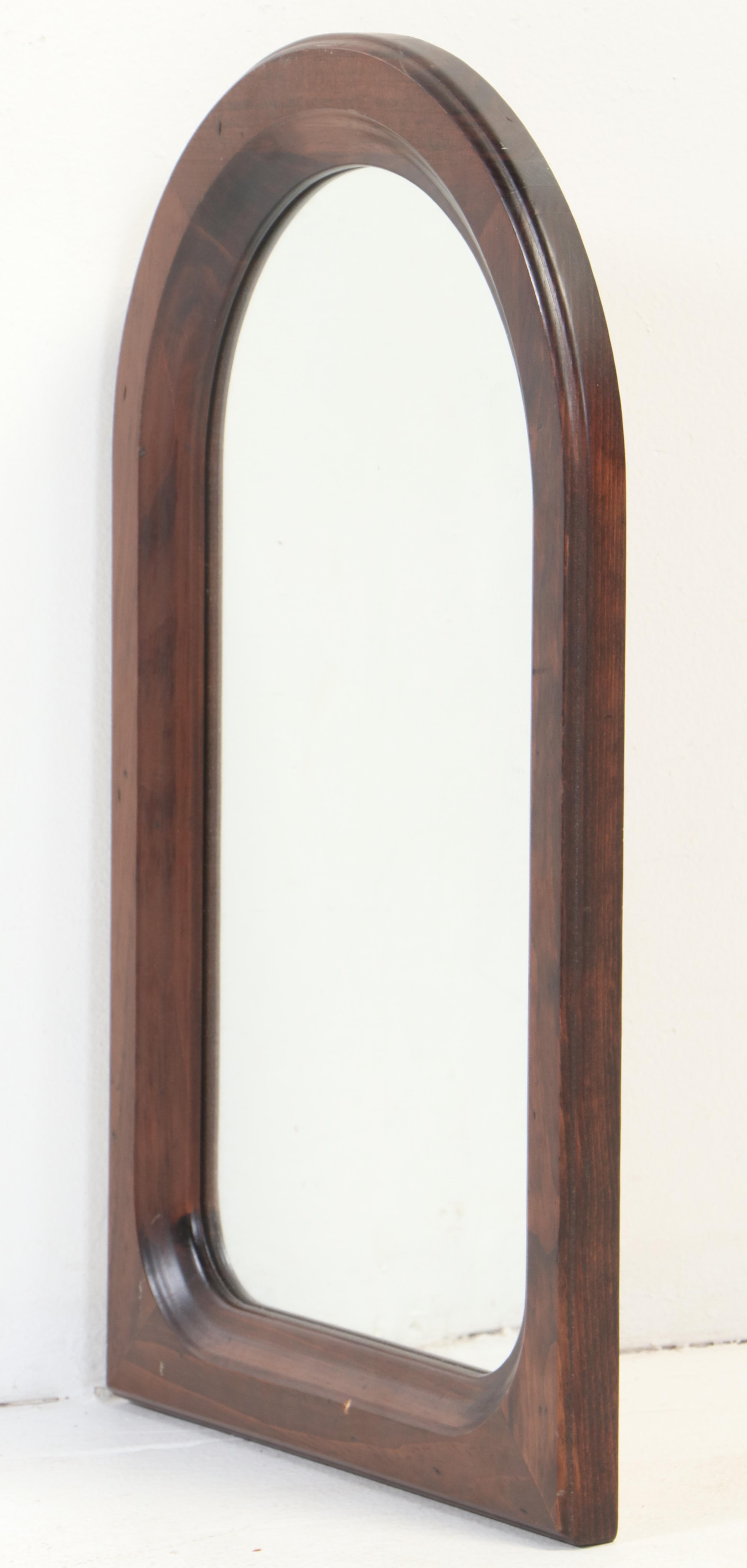 Wooden Walnut Finish Frame Wall Mirror