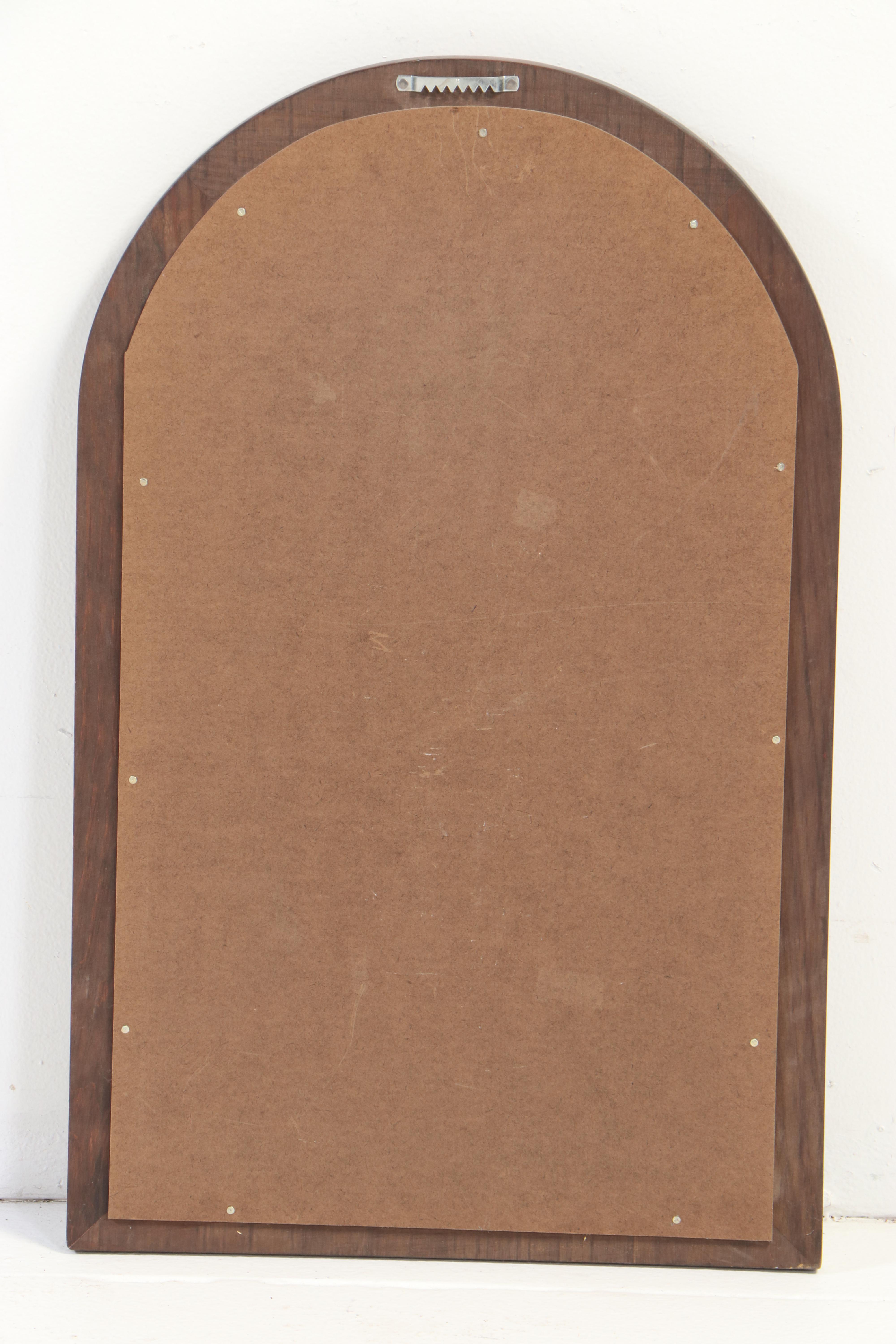 Wooden Walnut Finish Frame Wall Mirror