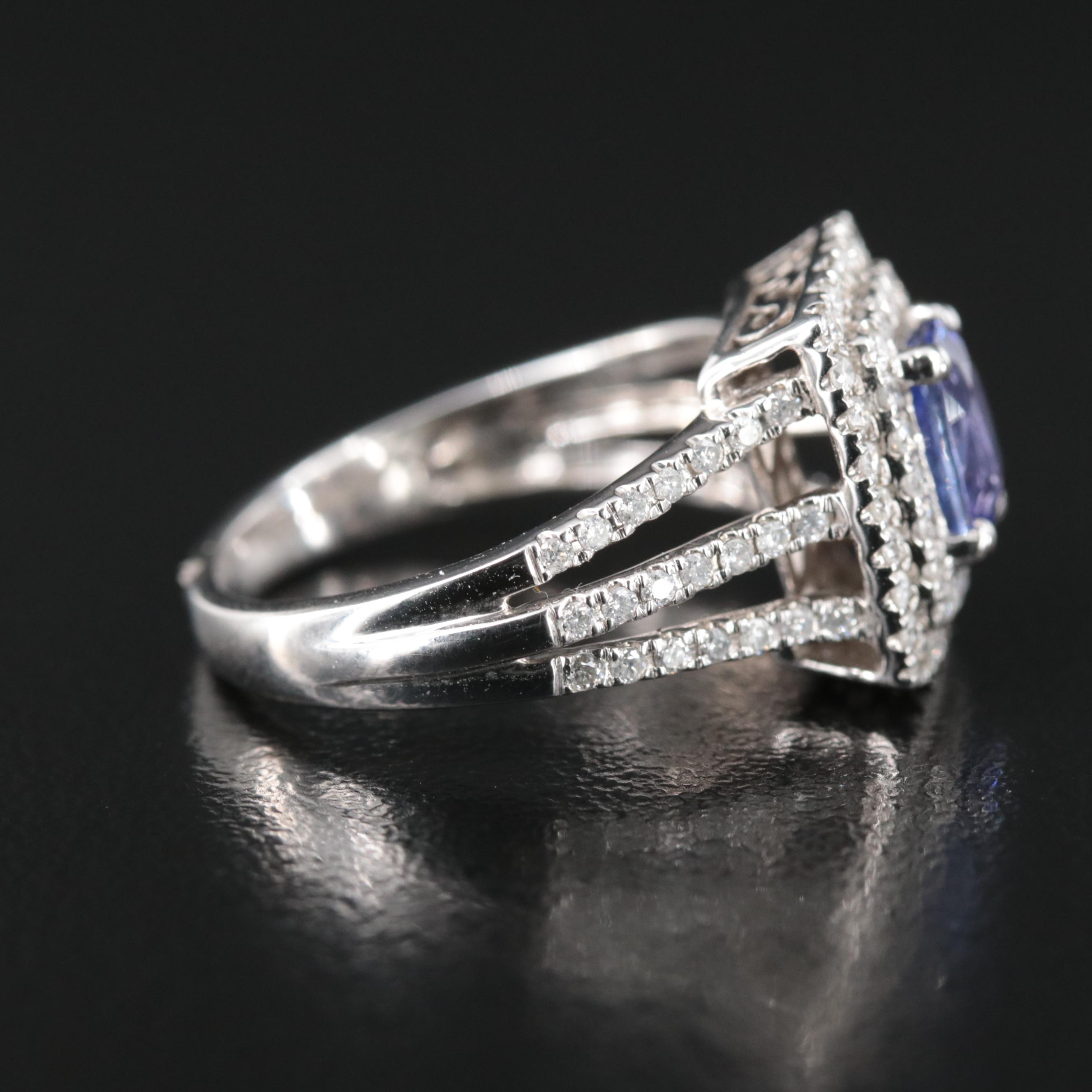 Kallati 9K Tanzanite and Diamond Ring