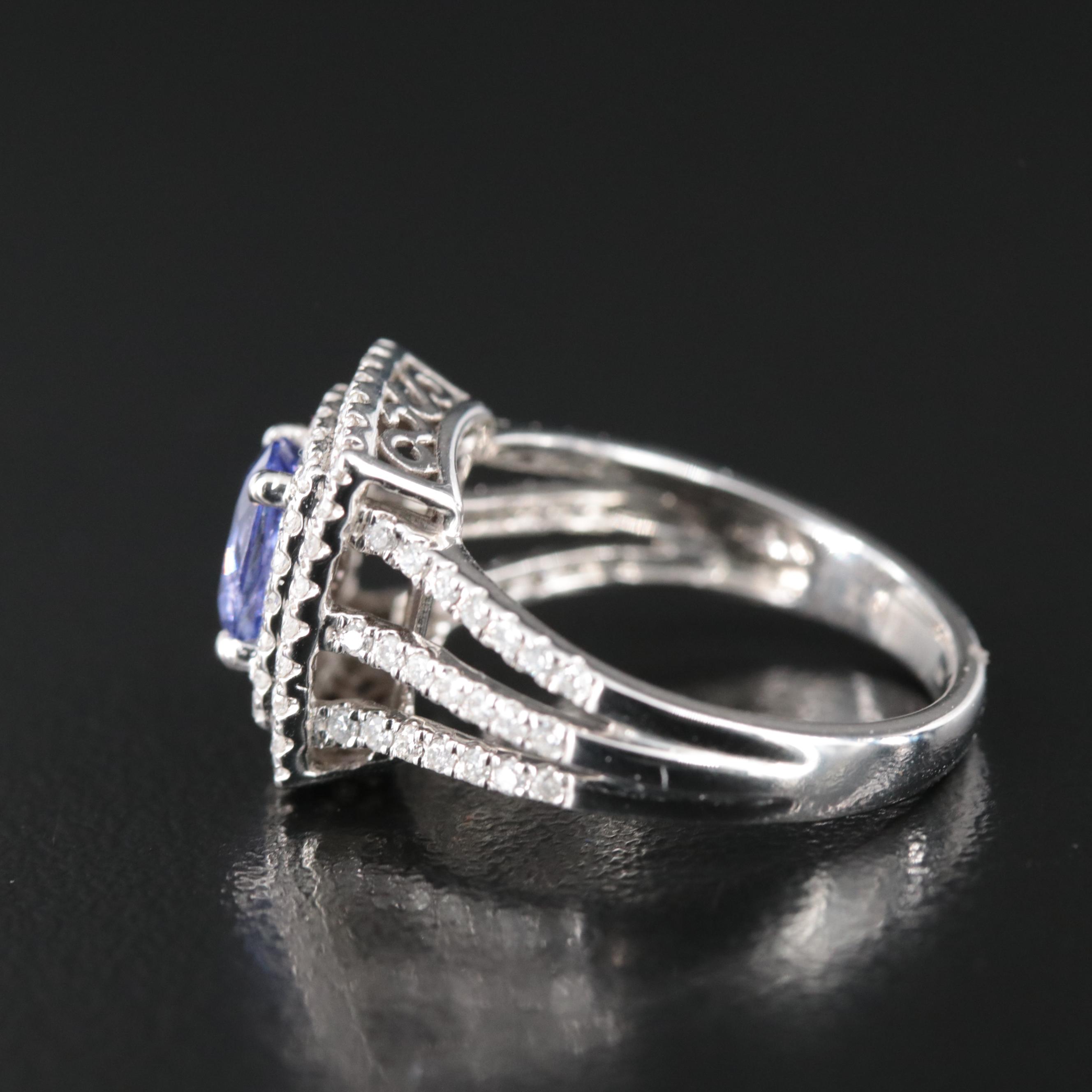 Kallati 9K Tanzanite and Diamond Ring