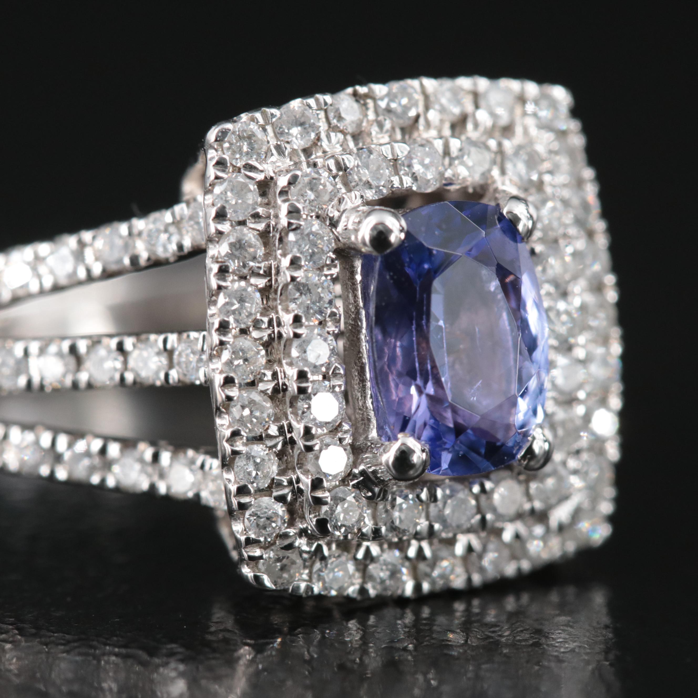 Kallati 9K Tanzanite and Diamond Ring