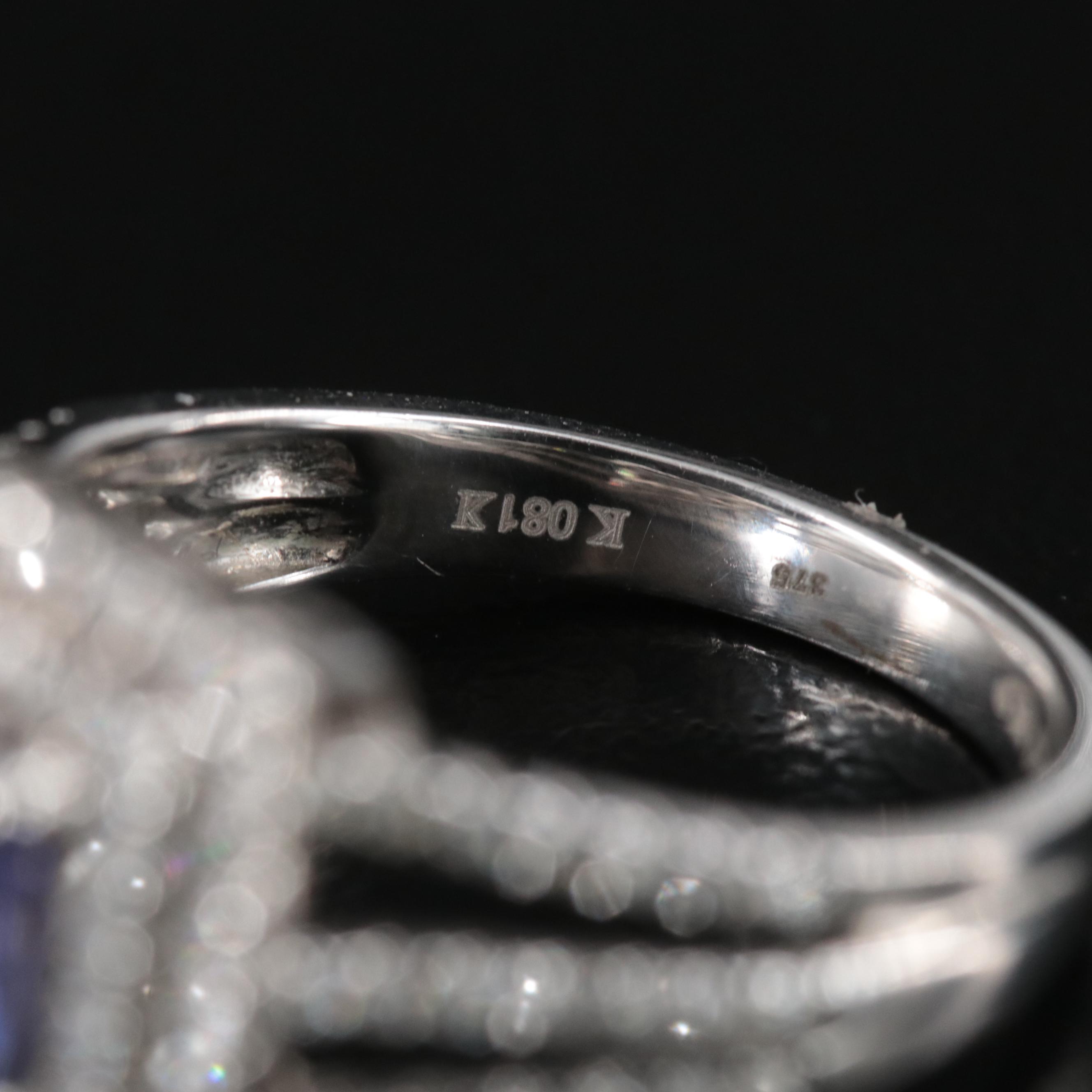 Kallati 9K Tanzanite and Diamond Ring