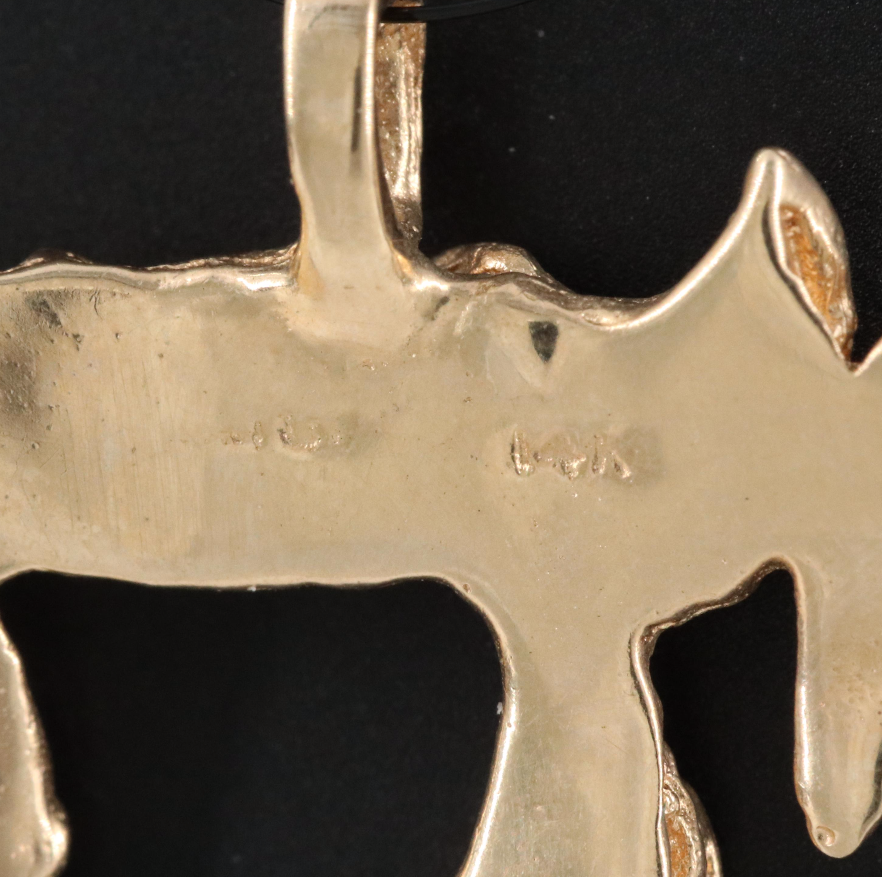 14K Hebrew Chai Pendant
