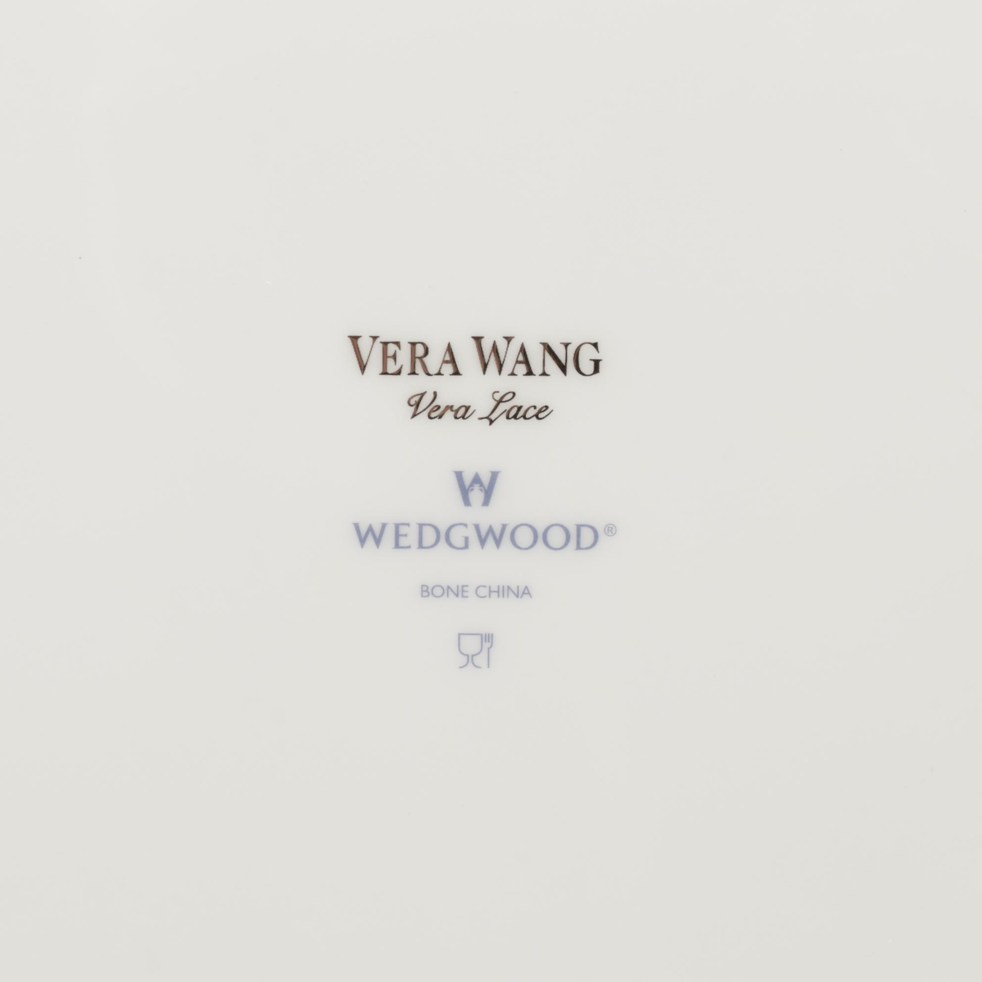 Vera Wang For Wedgwood "Vera Lace Platinum" Dinnerware with Hemstitch Napkins