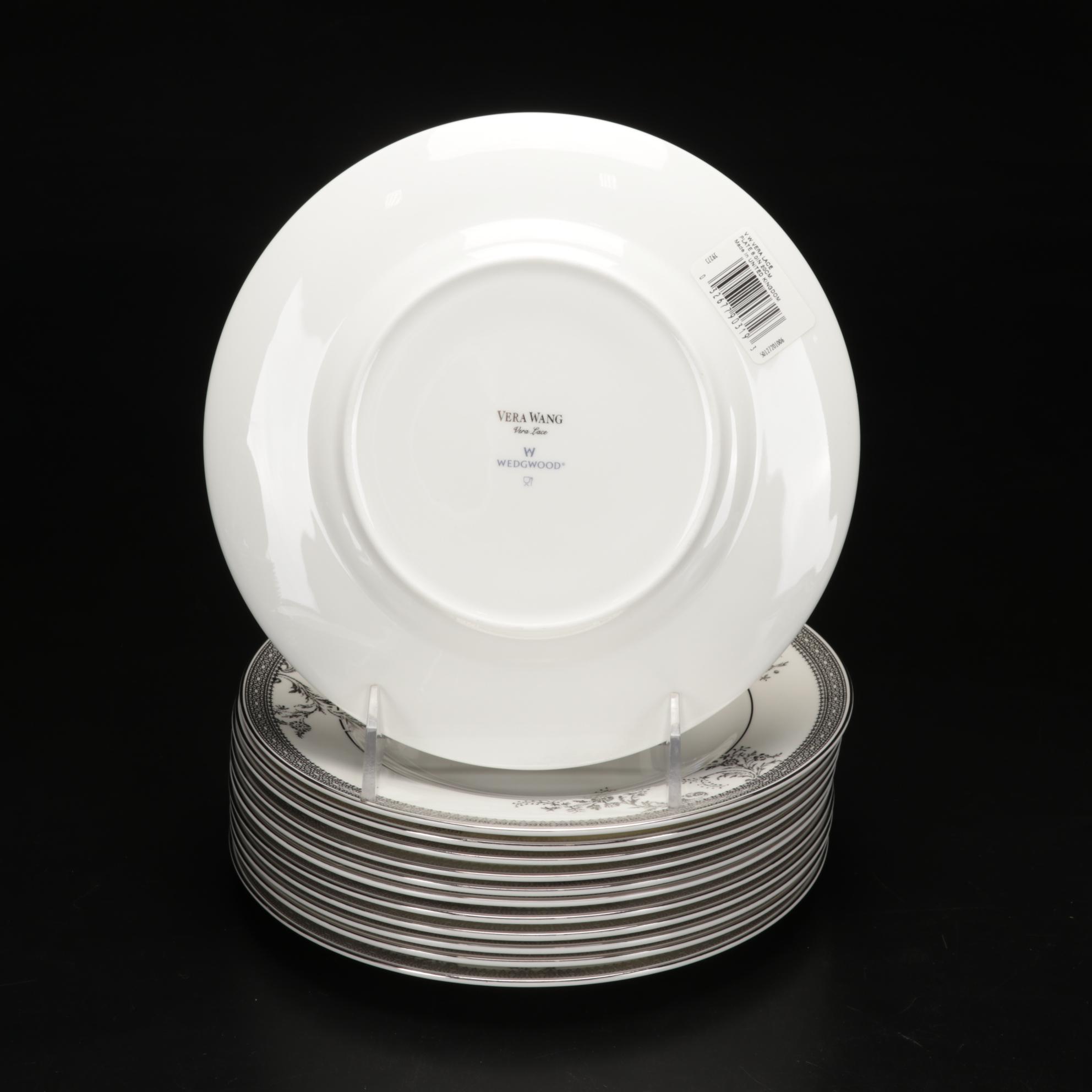 Vera Wang For Wedgwood "Vera Lace Platinum" Dinnerware with Hemstitch Napkins