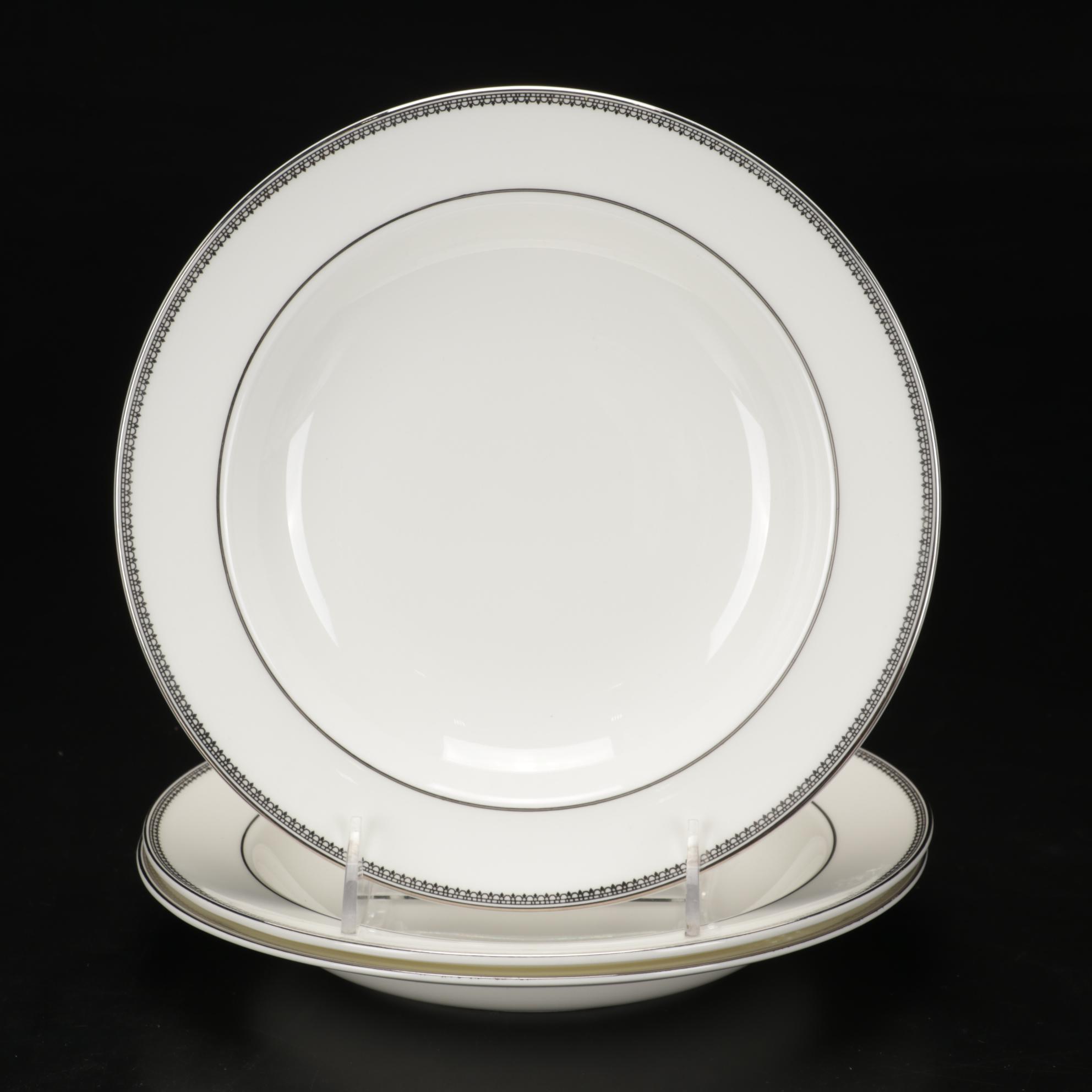 Vera Wang For Wedgwood "Vera Lace Platinum" Dinnerware with Hemstitch Napkins