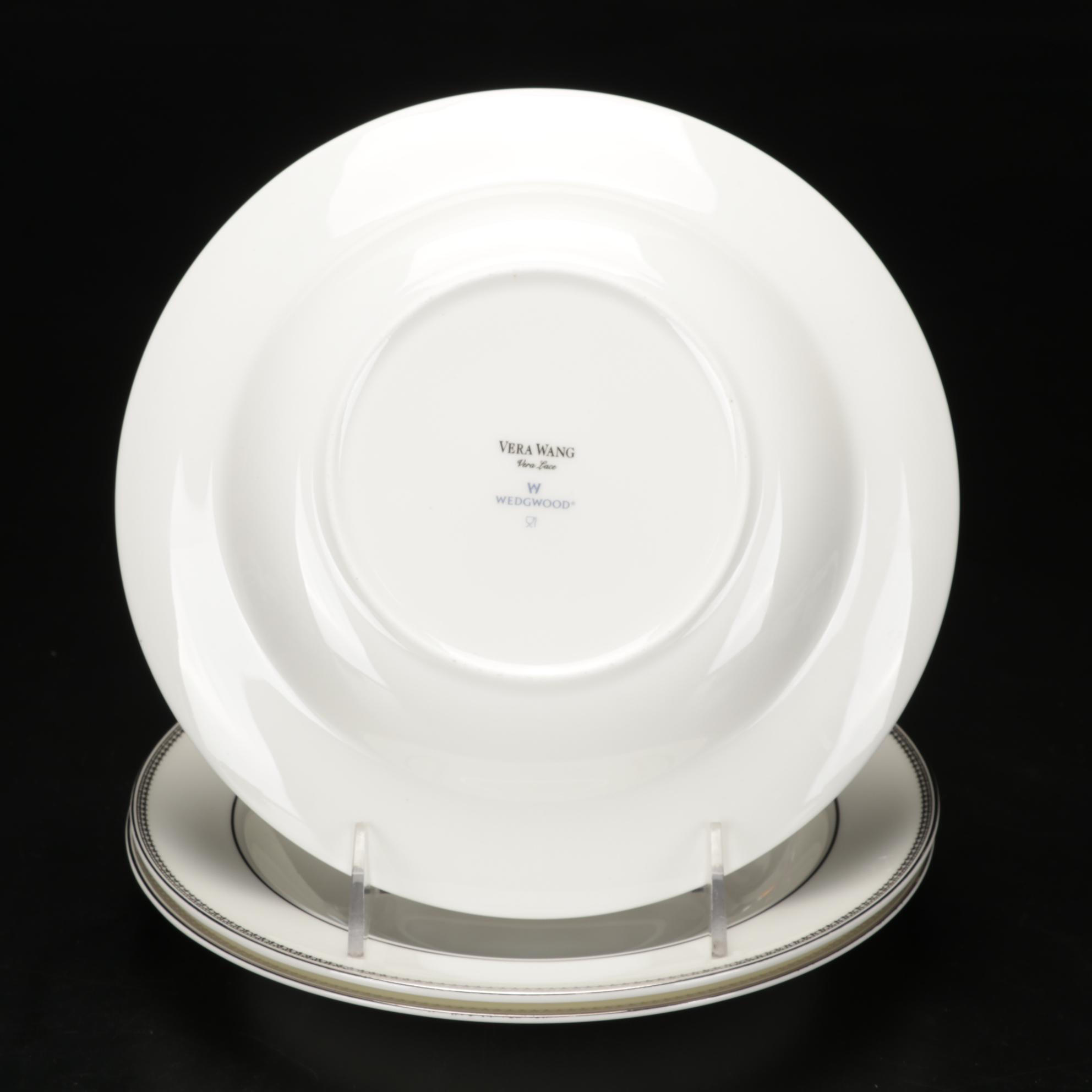 Vera Wang For Wedgwood "Vera Lace Platinum" Dinnerware with Hemstitch Napkins