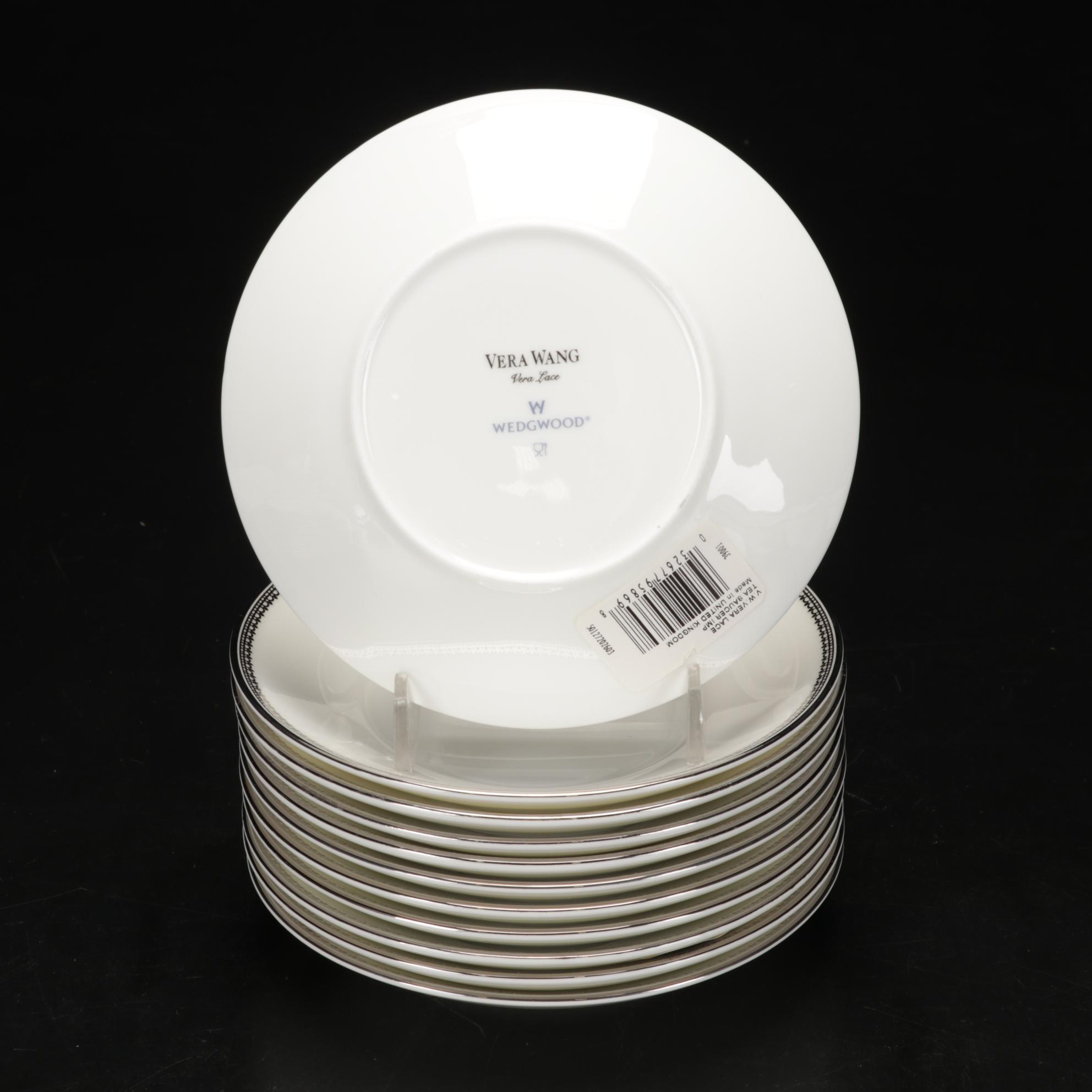 Vera Wang For Wedgwood "Vera Lace Platinum" Dinnerware with Hemstitch Napkins