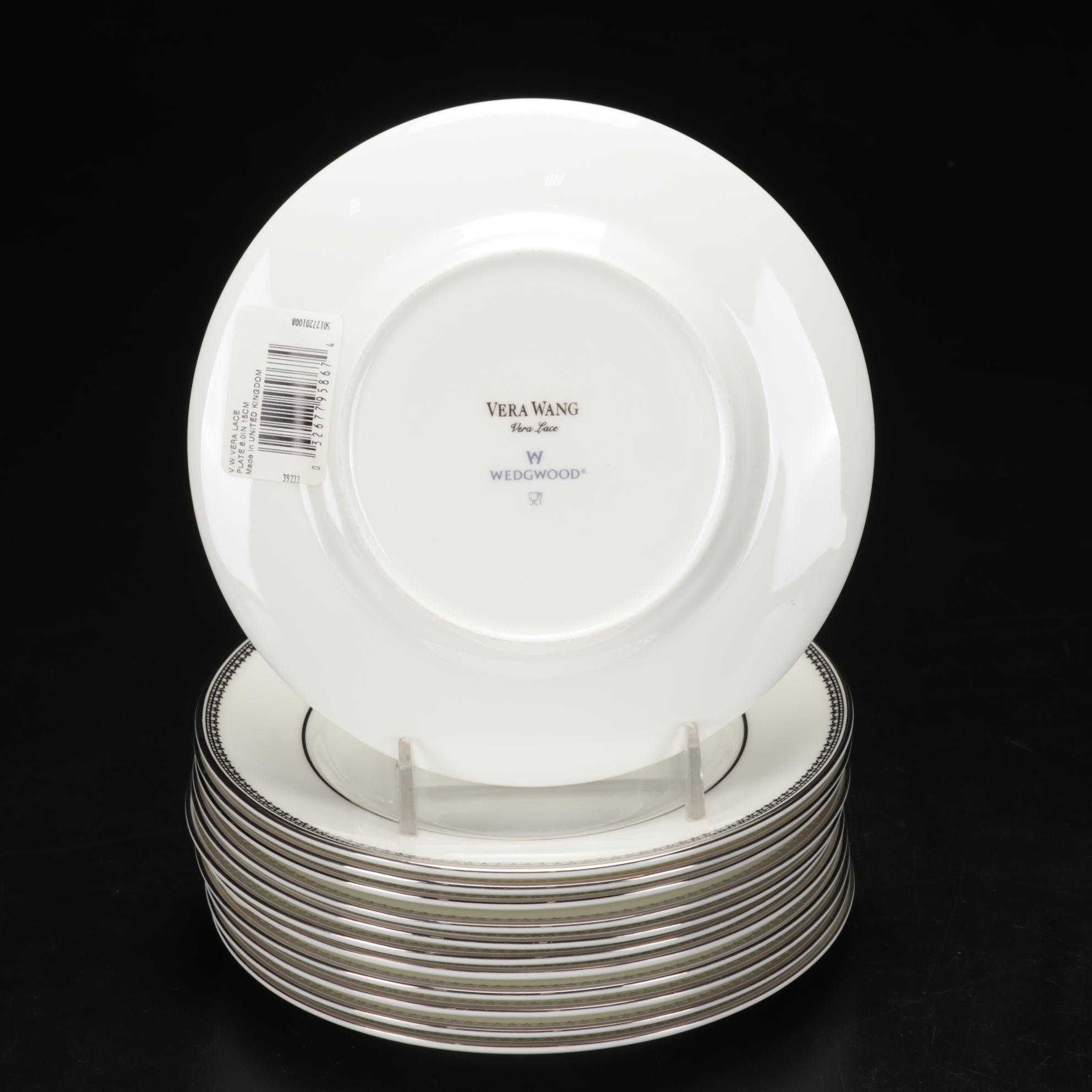 Vera Wang For Wedgwood "Vera Lace Platinum" Dinnerware with Hemstitch Napkins