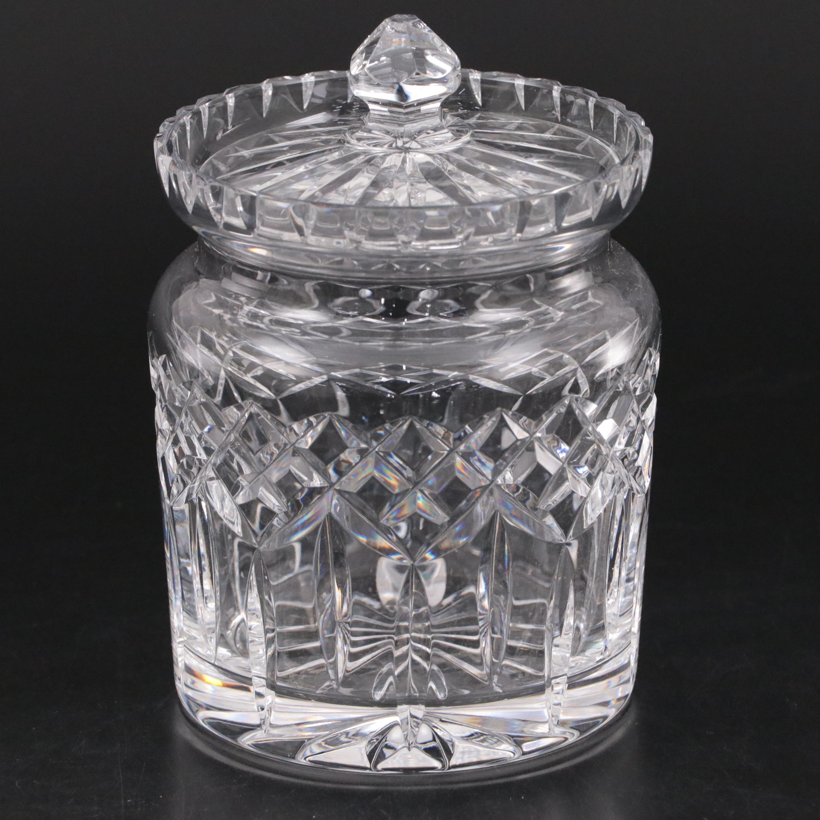 Waterford Crystal "Lismore" Biscuit Barrel and "US Capitol Building" Paperweight