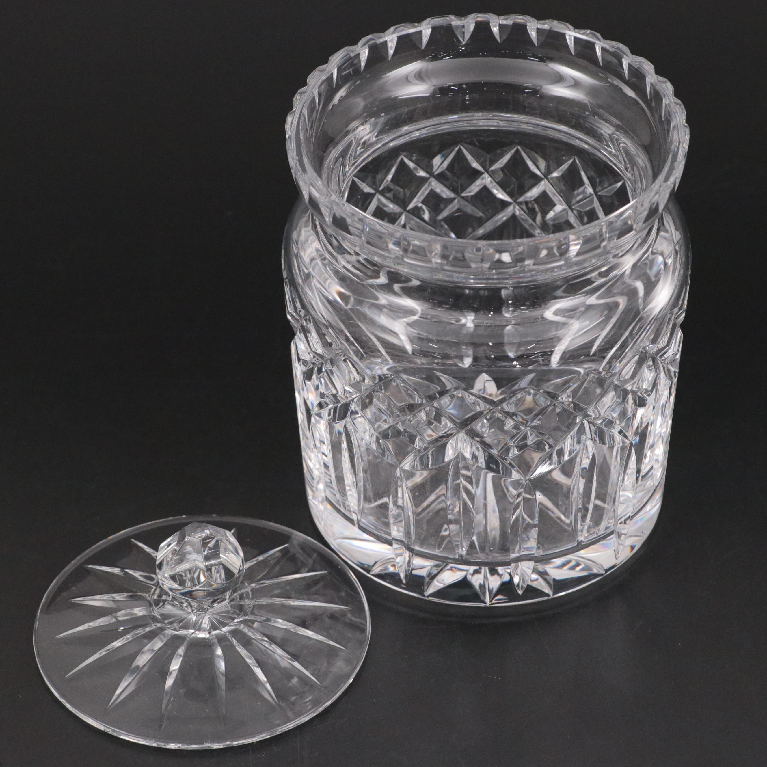 Waterford Crystal "Lismore" Biscuit Barrel and "US Capitol Building" Paperweight