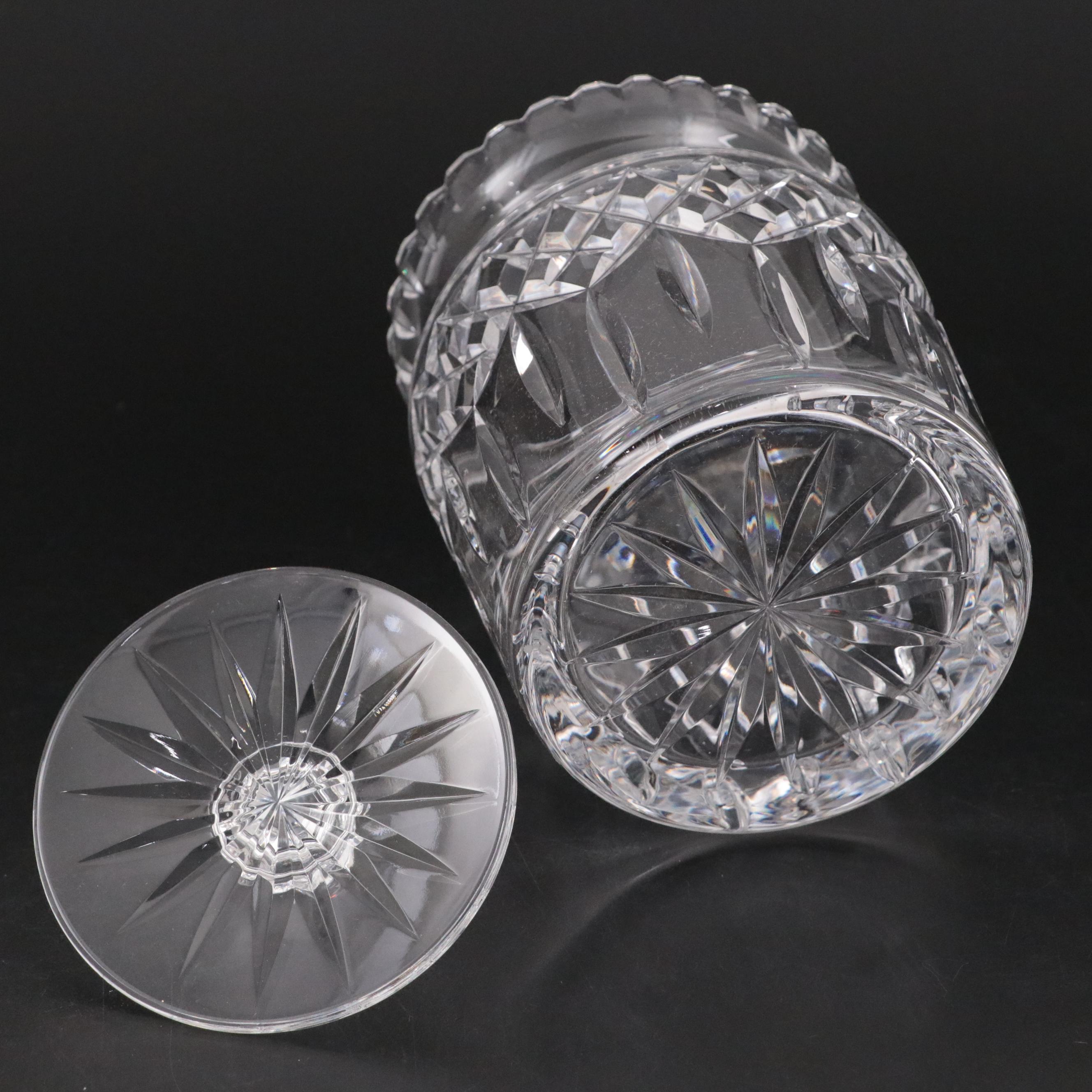 Waterford Crystal "Lismore" Biscuit Barrel and "US Capitol Building" Paperweight