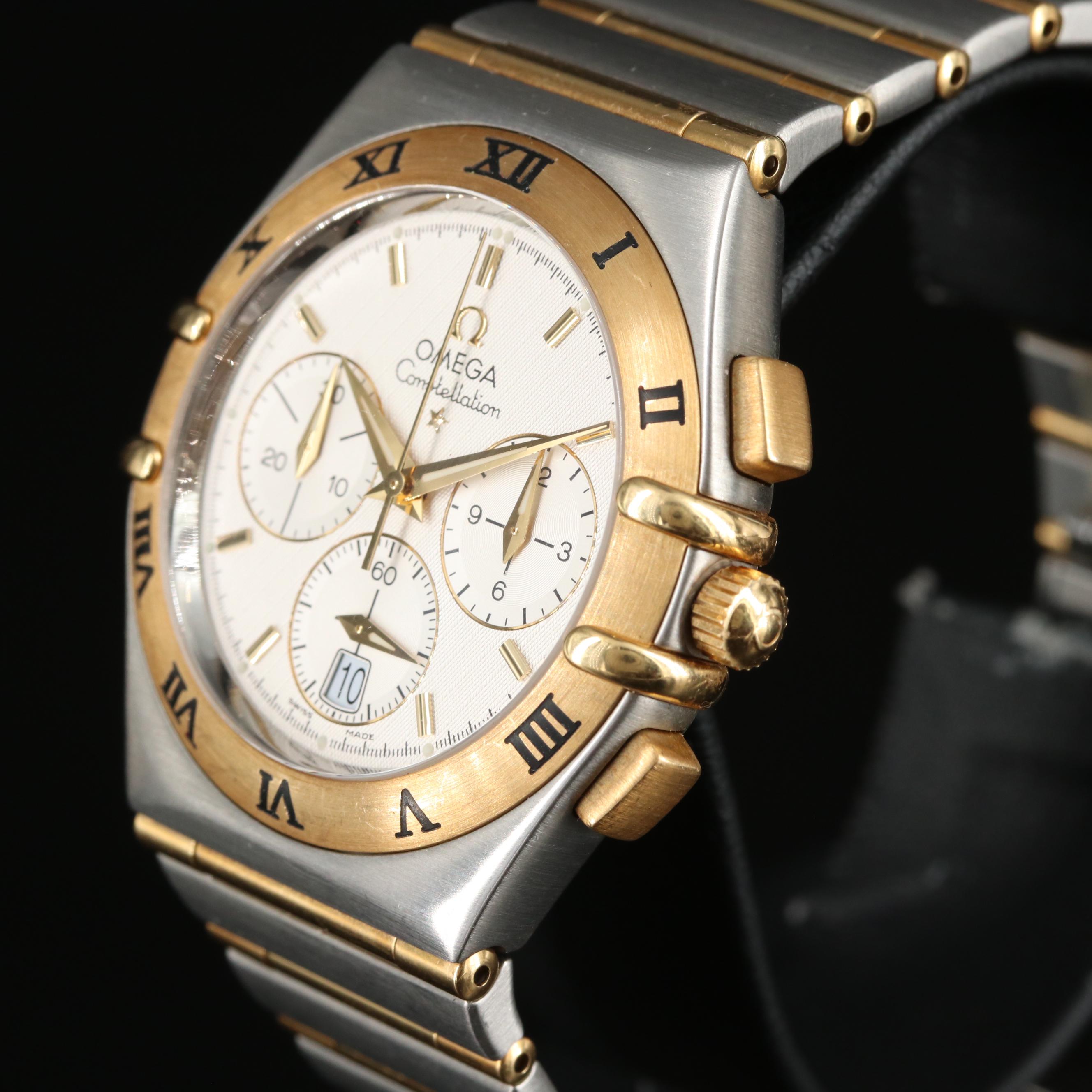 18K and Stainless Steel Omega Constellation Chronograph Watch