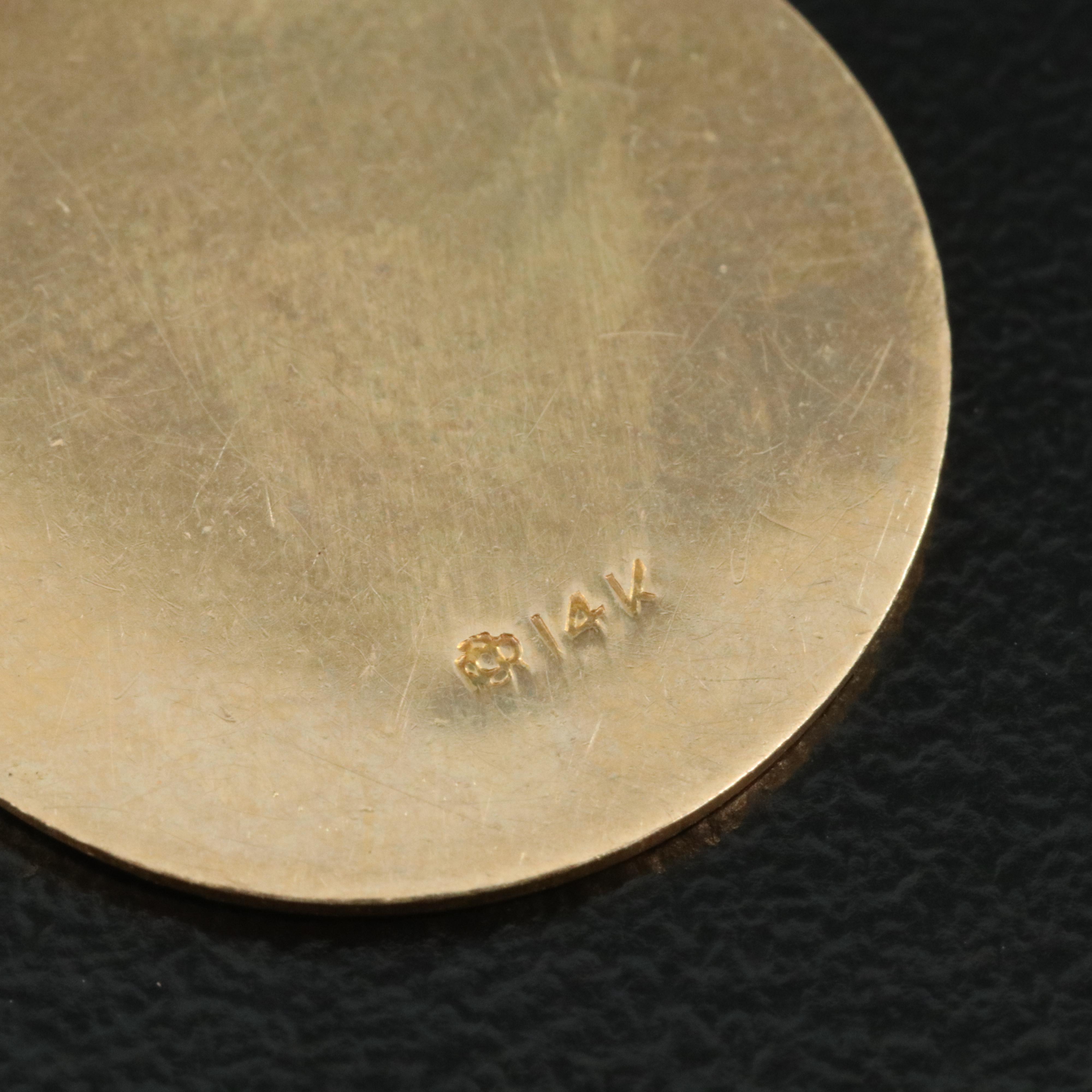 14K St. Christopher Protect Us Pendant